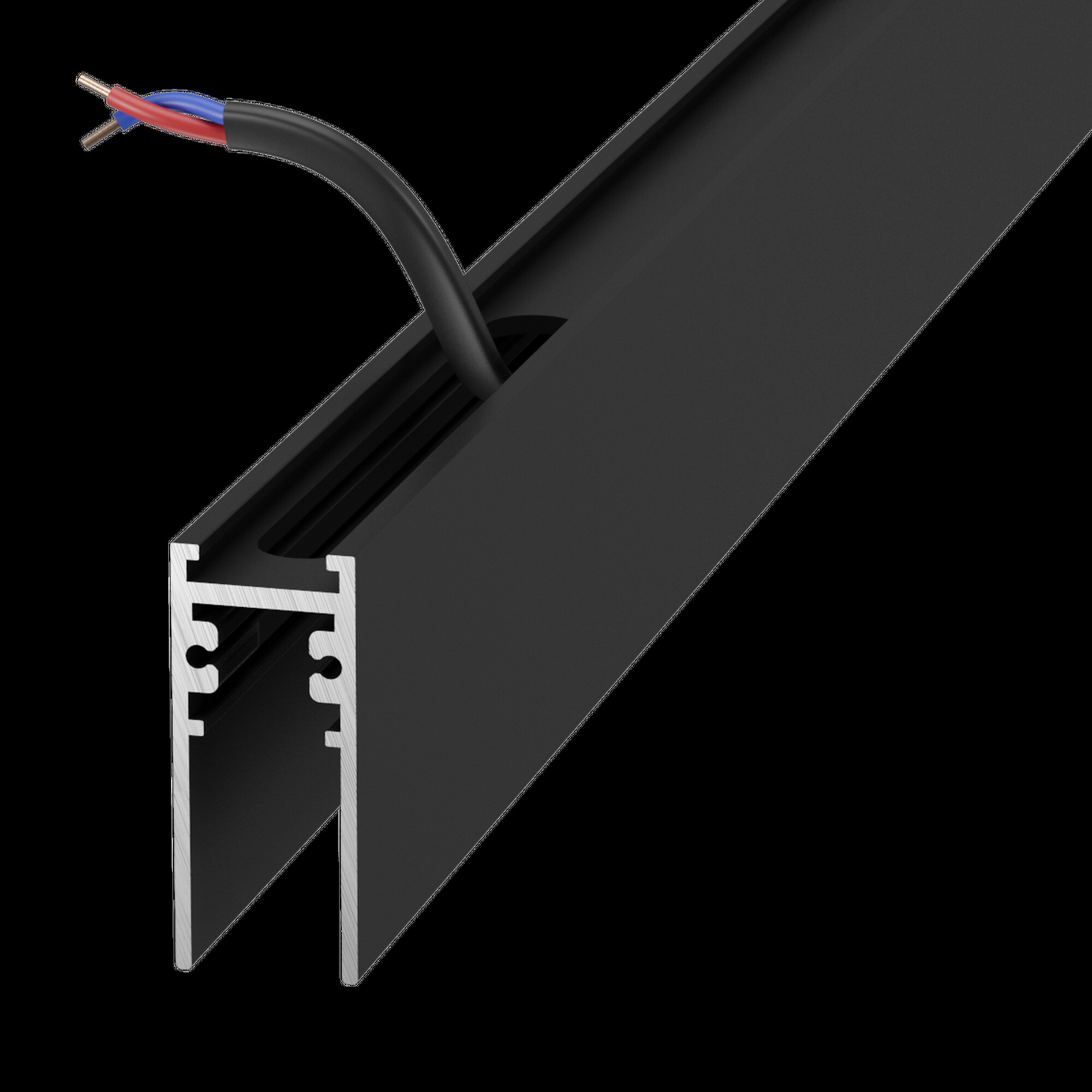 Трек магнитный накладной с проводами серии SY MINI, 48В, W Черный SY-mini-TR-001577-48-2.5 SWG
