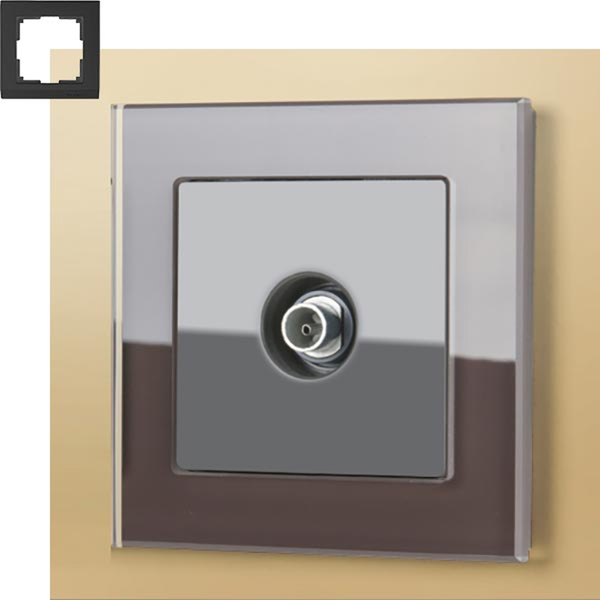 Рамка на 1 пост (мокко, стекло) / WL01-Frame-01 (распродажа)