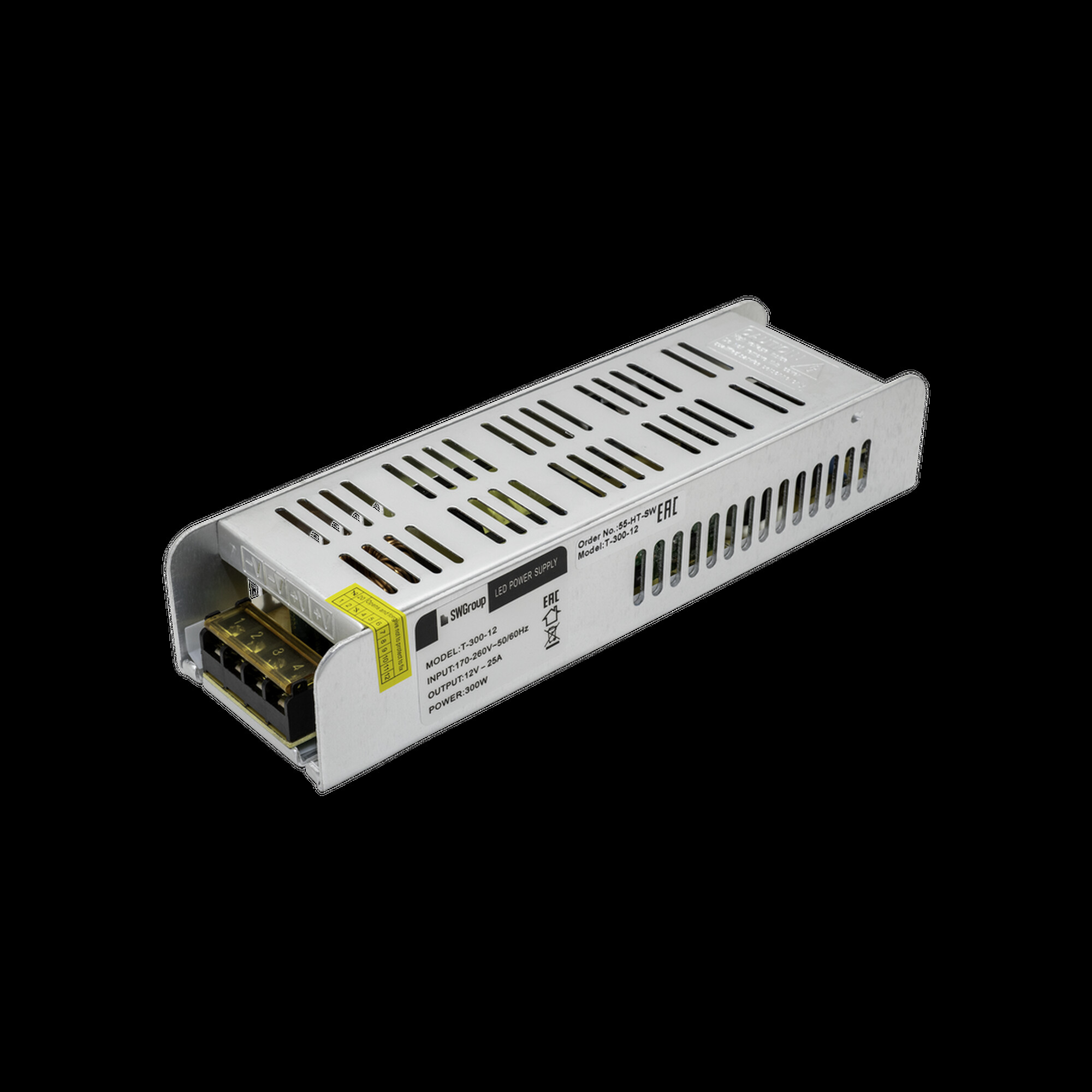Блок питания компактный (узкий), 300 W, 12V SWG