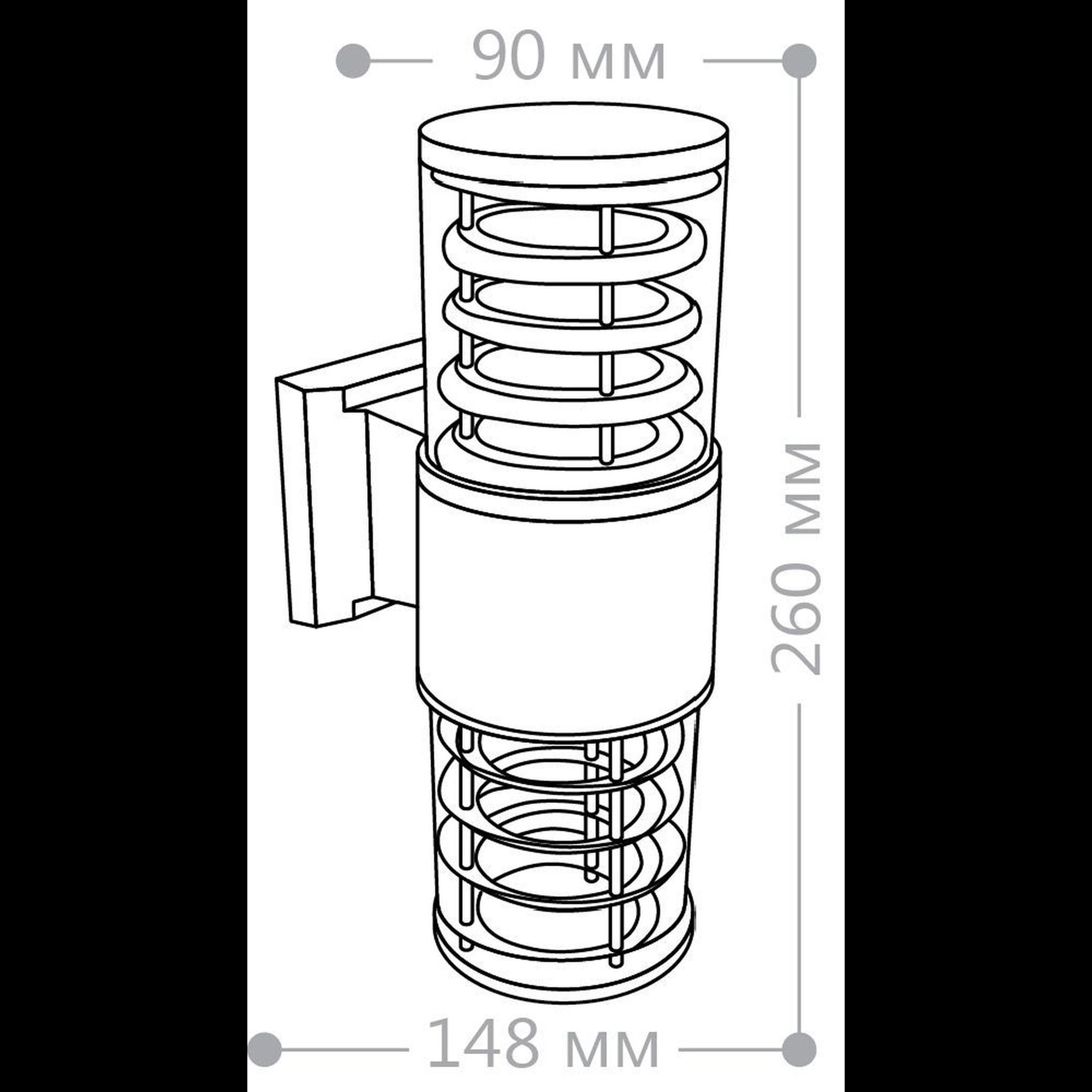 Светильник настенный DH0802 230V без лампы 2*E27, 320*175*108 черный Feron