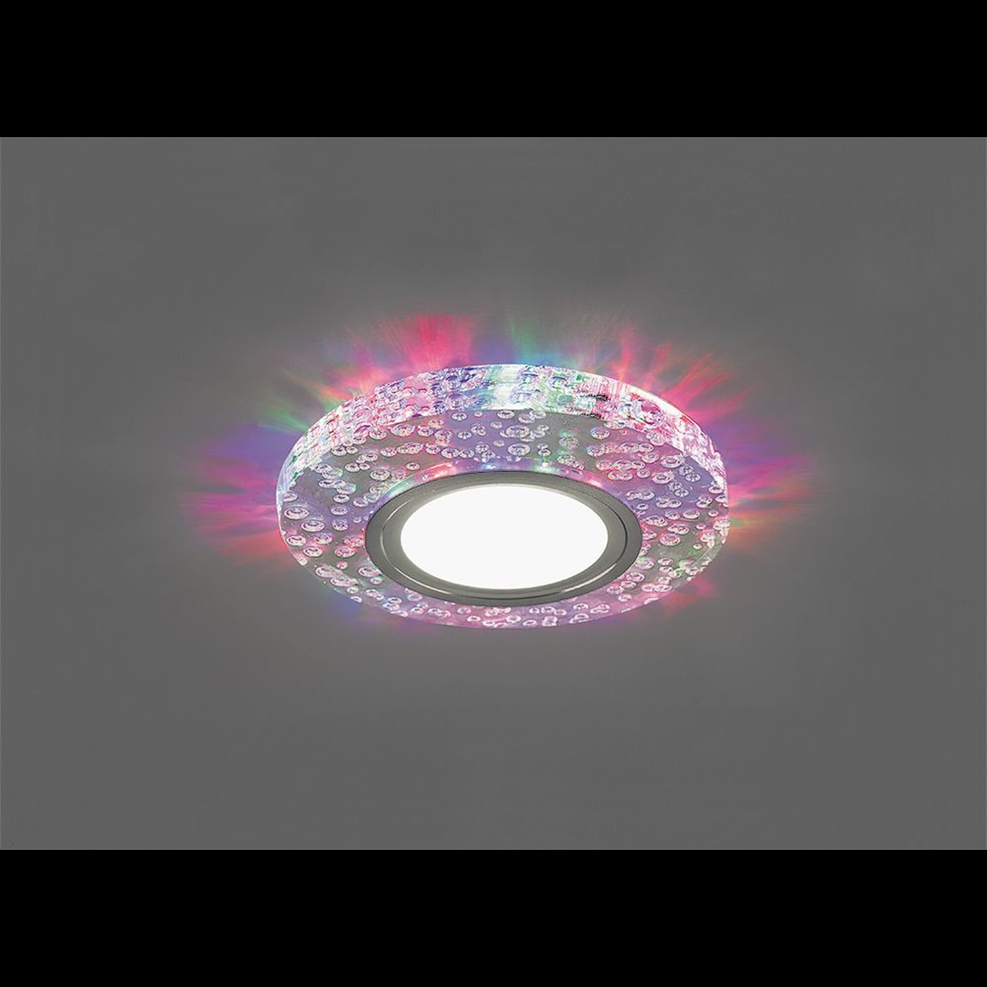 Светильник встраиваемый с разноцветной LED подсветкой CD953 потолочный MR16 G5.3, прозрачный Feron (распродажа) 