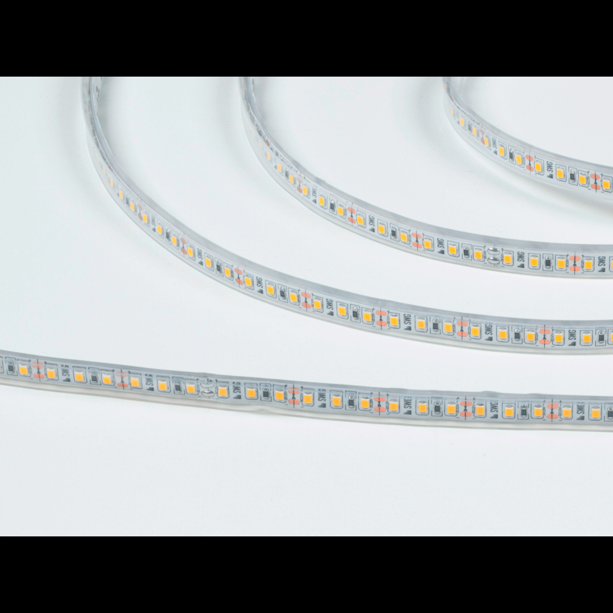 Лента светодиодная стандарт SMD2835 120LED/м 9,6 Вт/м 12В IP66 Цвет:Теплый белый (1метр) 3М SWG