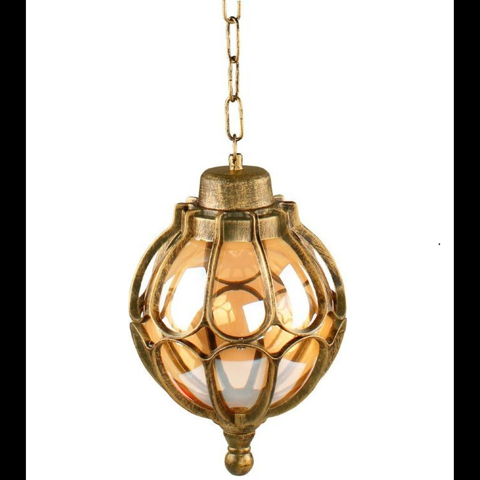 Светильник подвесной декоративный PL3705 60W 230V E27 180*180*790мм черное золото (на цепочке) Feron