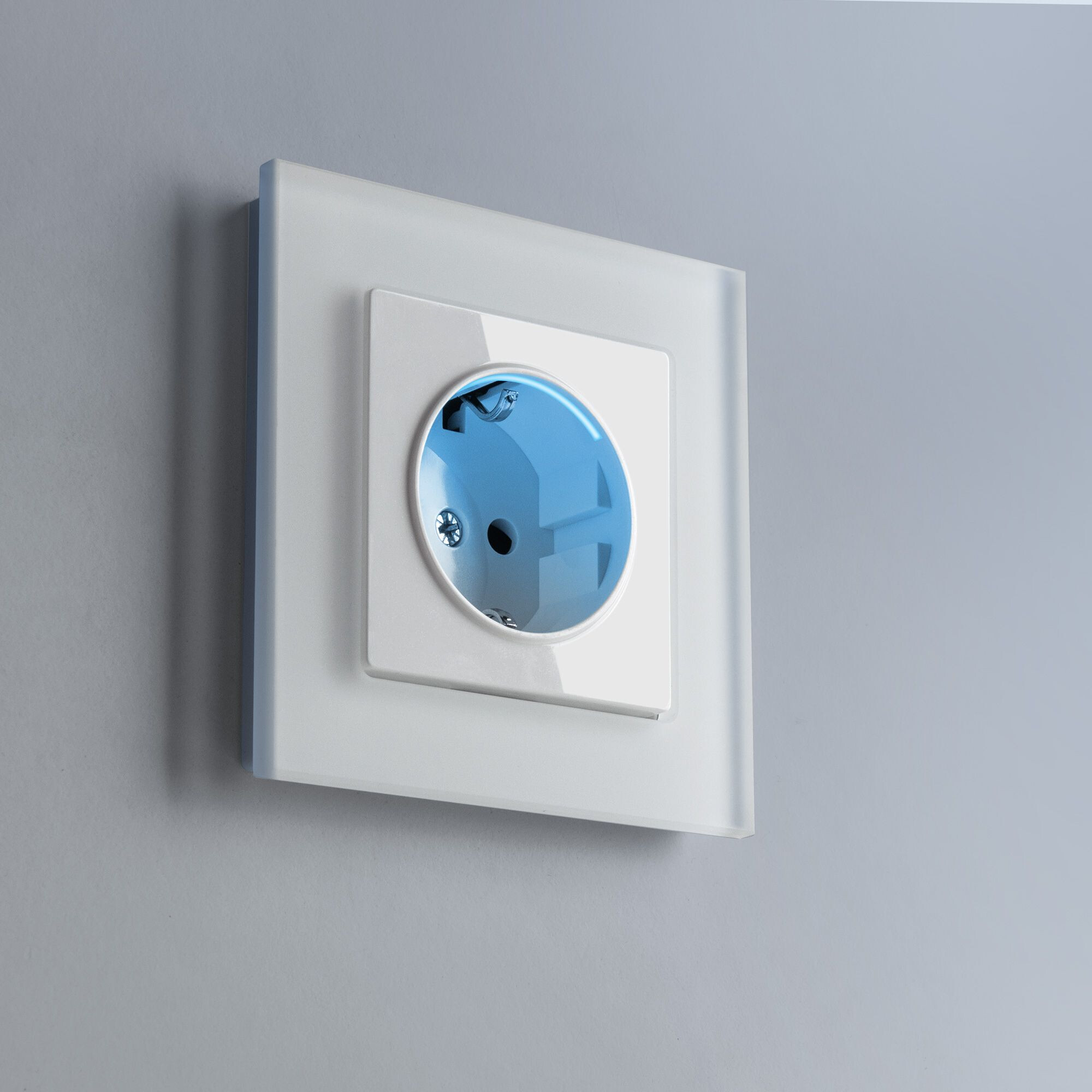 Розетка с подсветкой (белая) / W1171401 (распродажа)