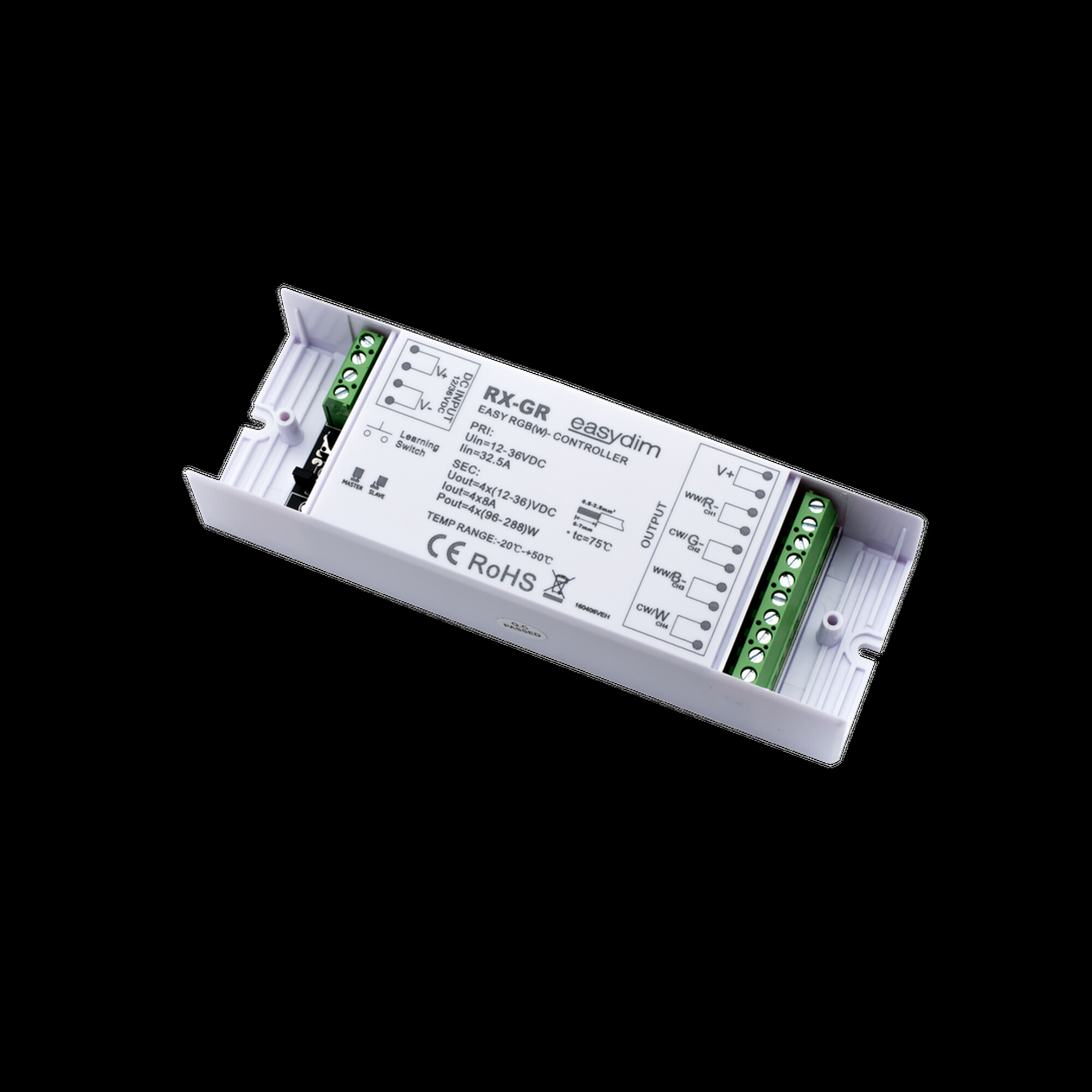 Приемник-контроллер универсальный увеличенной мощности RX-GR для светодиодных лент RGB, RGB+W, M SWG