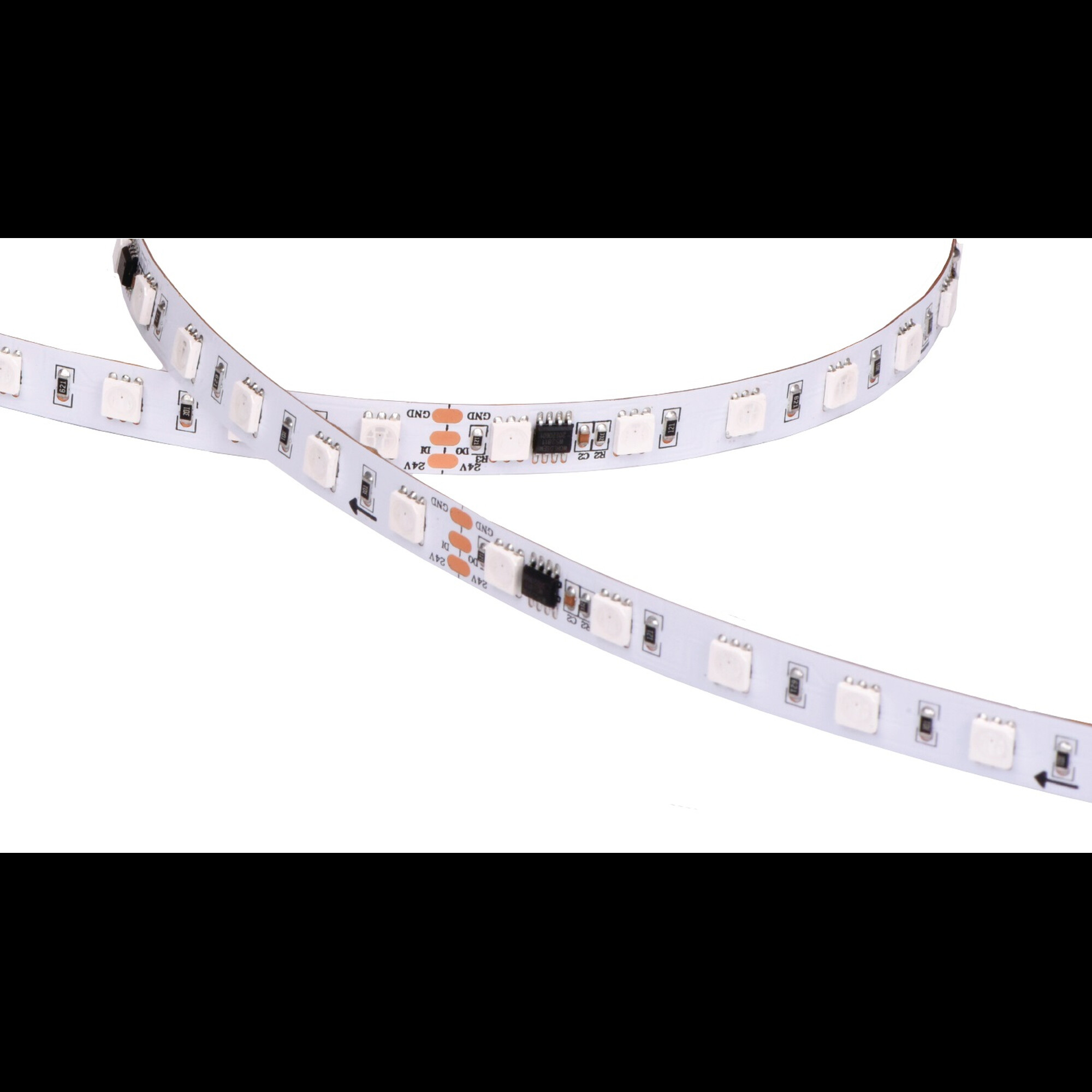 Лента светодиодная ПРО 5050, 60 LED/м, 9 Вт/м, 12В , IP20, Цвет: RGB SPI (1м.) SWG 