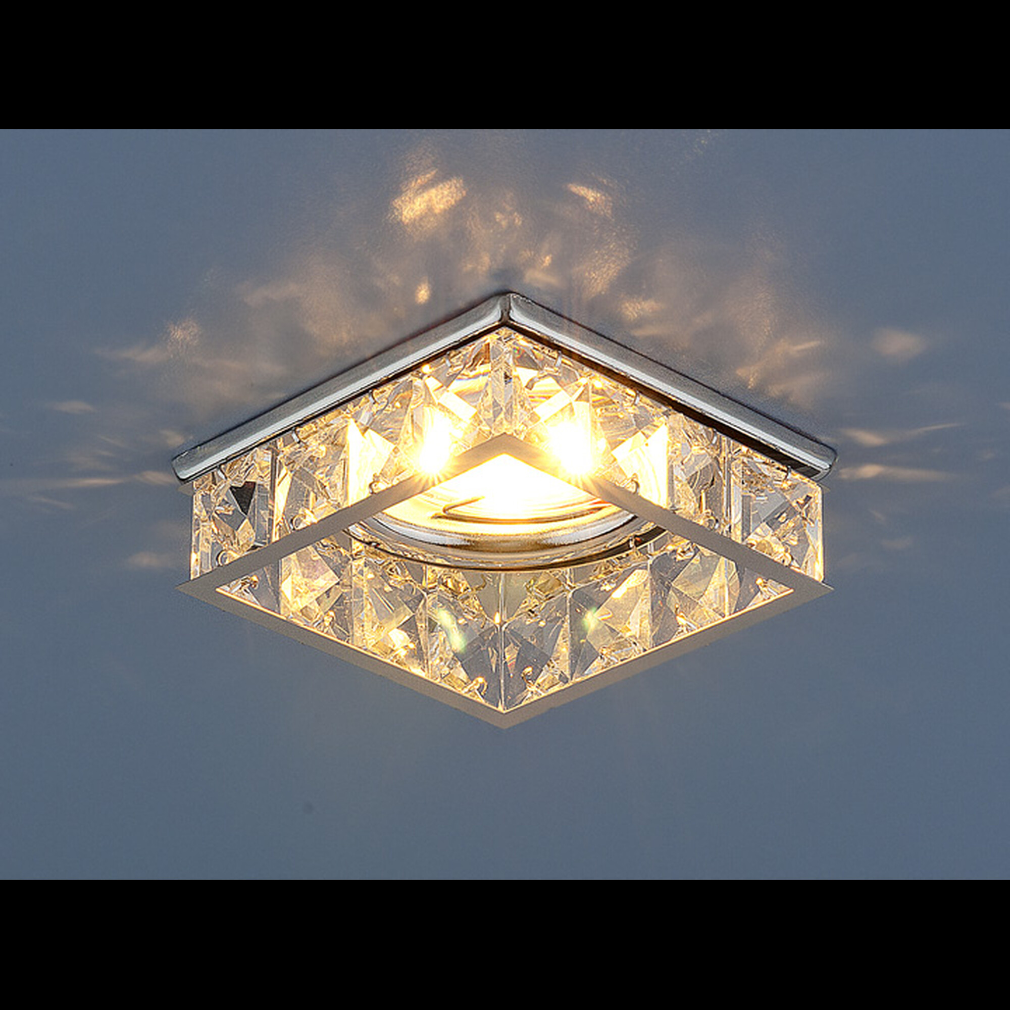 Светильник встраиваемый квадрат 7274 MR16 хром/прозрачный Elektrostandard (распродажа)