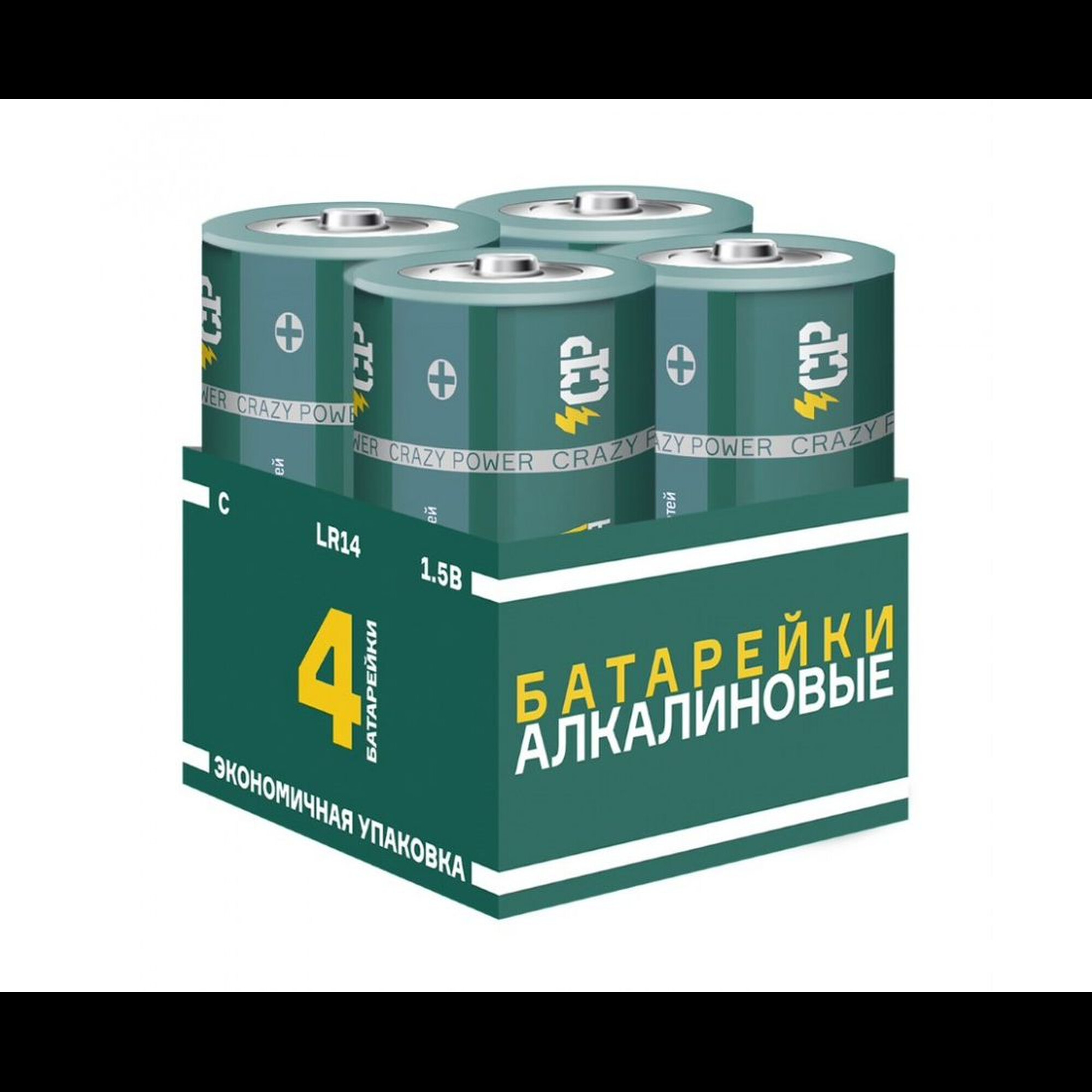 Батарейка алкалиновая LR14 CP (4 шт.) зеленые - 1шт.