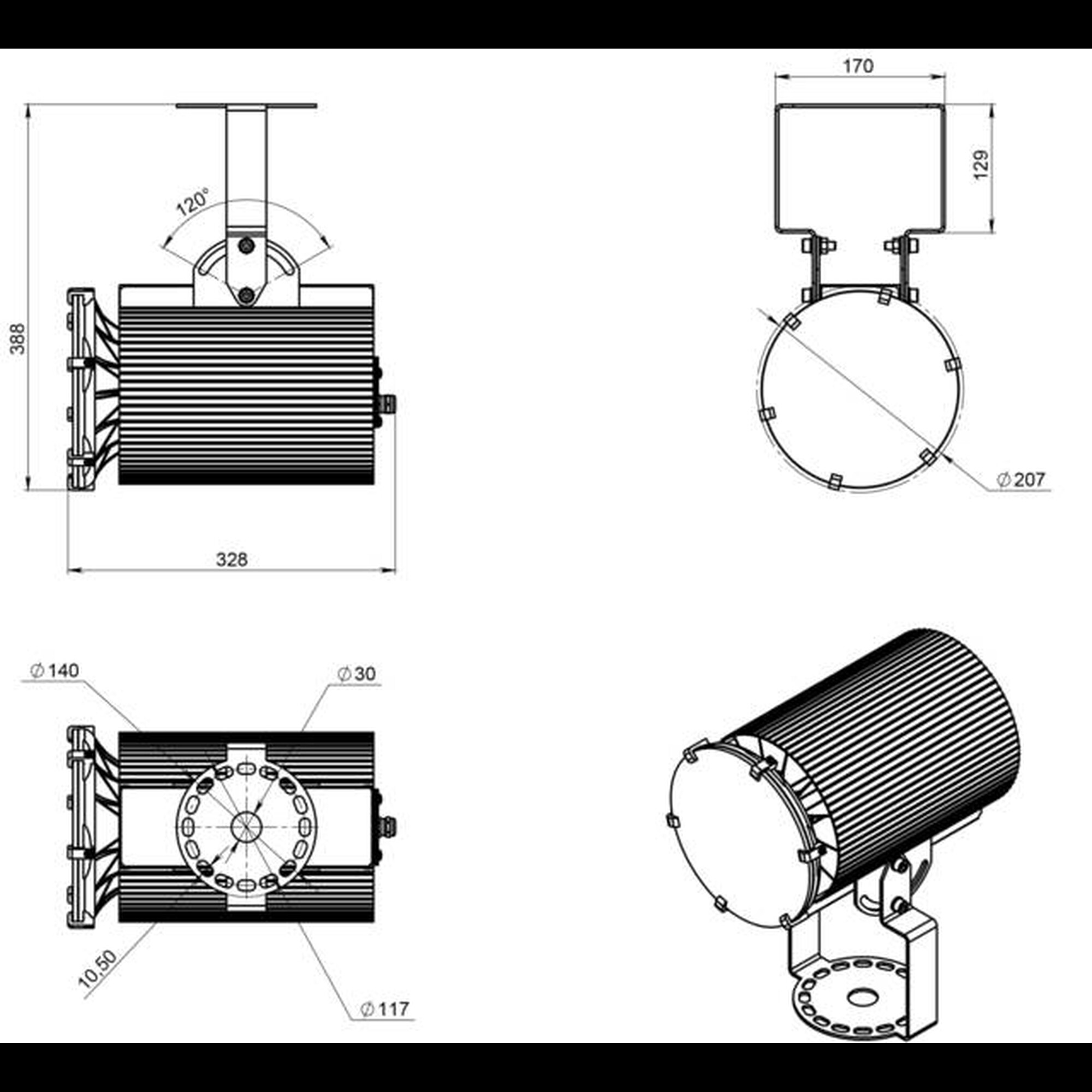 Светодиодный светильник промышленный для высоких потолков ДСП 01-135-850-Д120 Ферекс (распродажа)