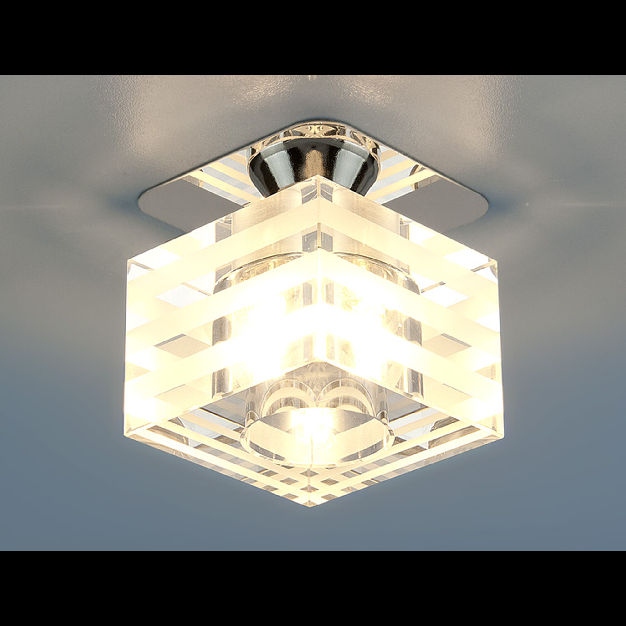 Светильник встраиваемый квадрат 8250 G9 хром/прозрачный Elektrostandard (распродажа)