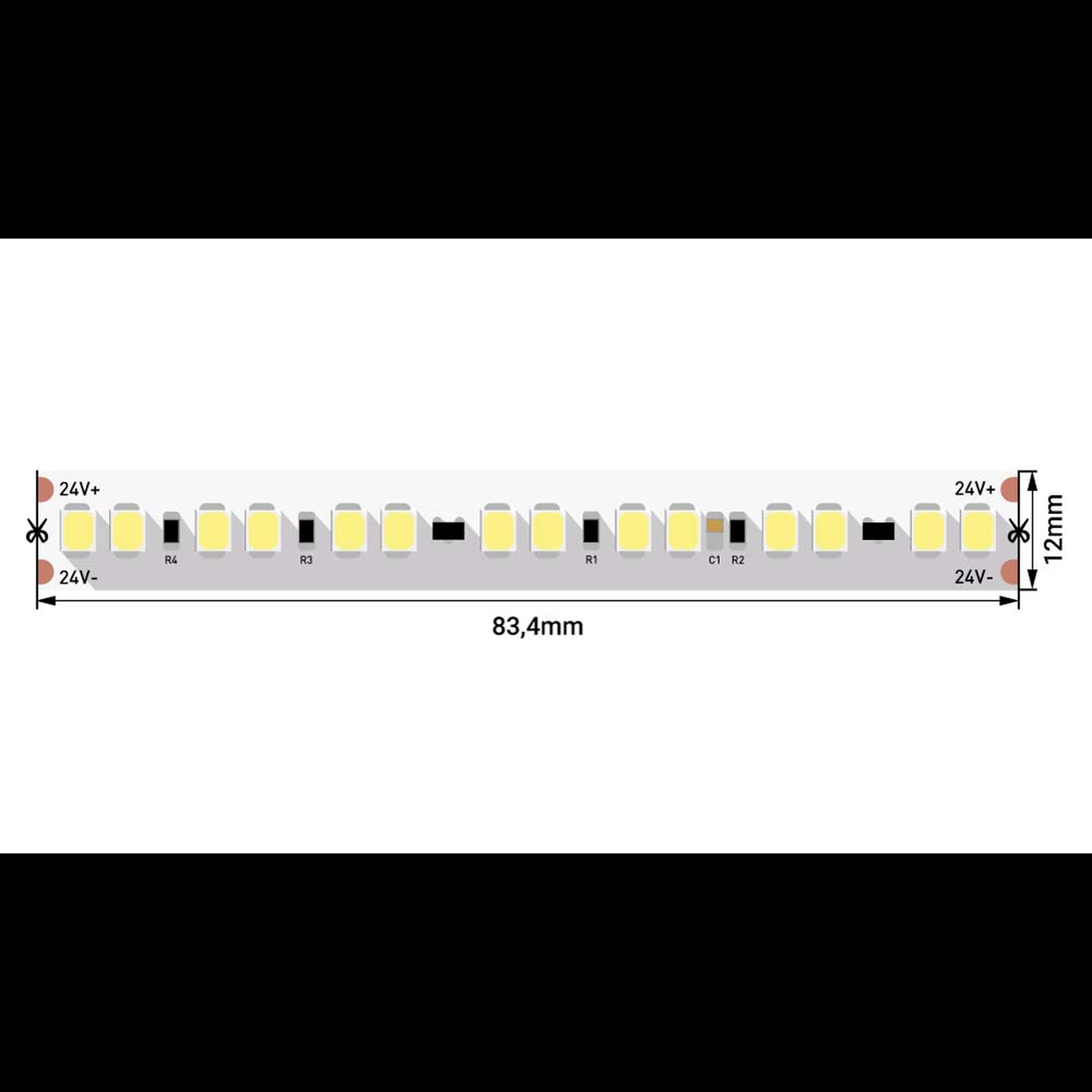 Лента светодиодная LUX, 2835, 17,3 Вт/м, 24В, IP33, Dim to Warm (1метр) SWG