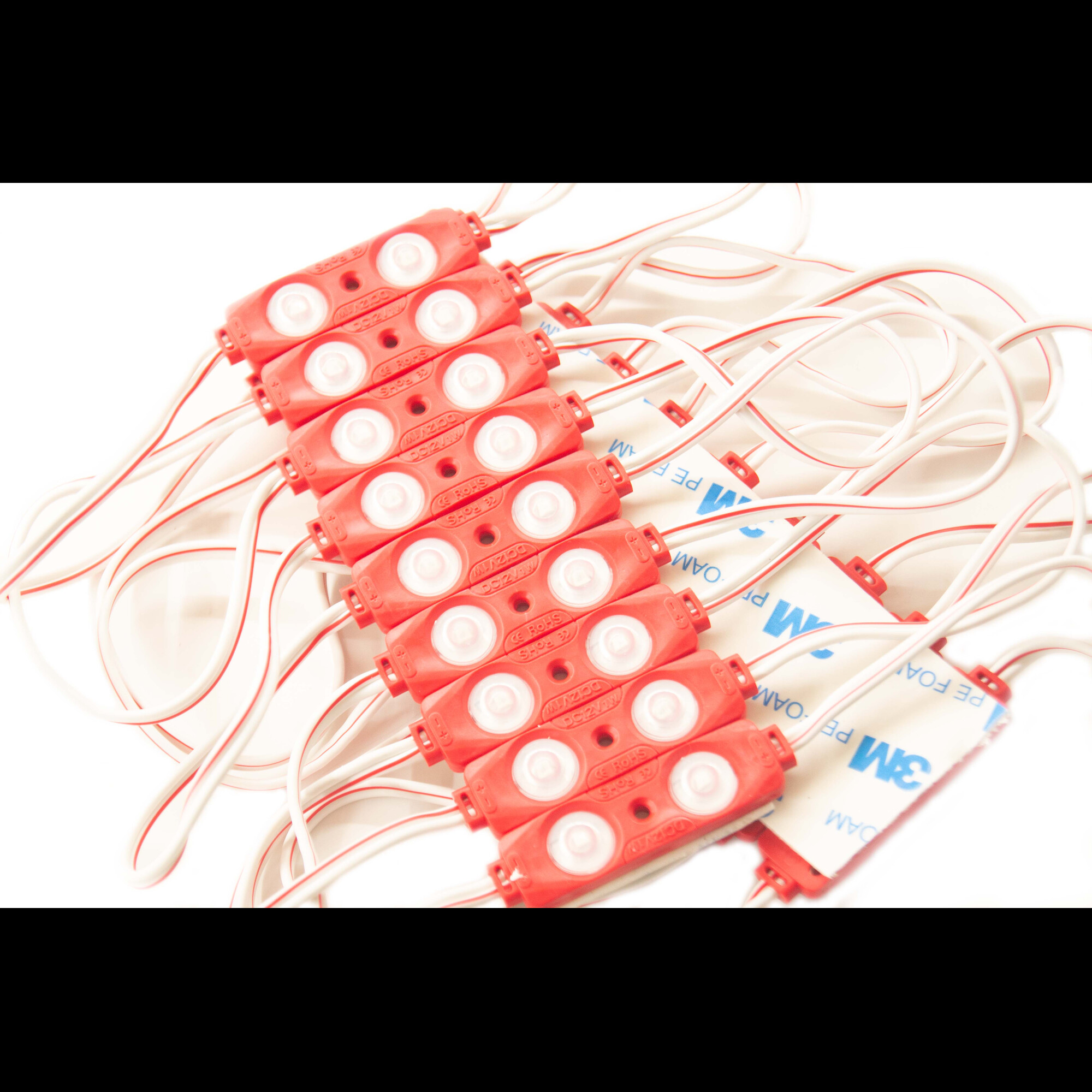 Модуль светодиодный 2 SMD 2835 1Вт 70Лм Красный (с линзой 160) 3M -1шт. SignImpress