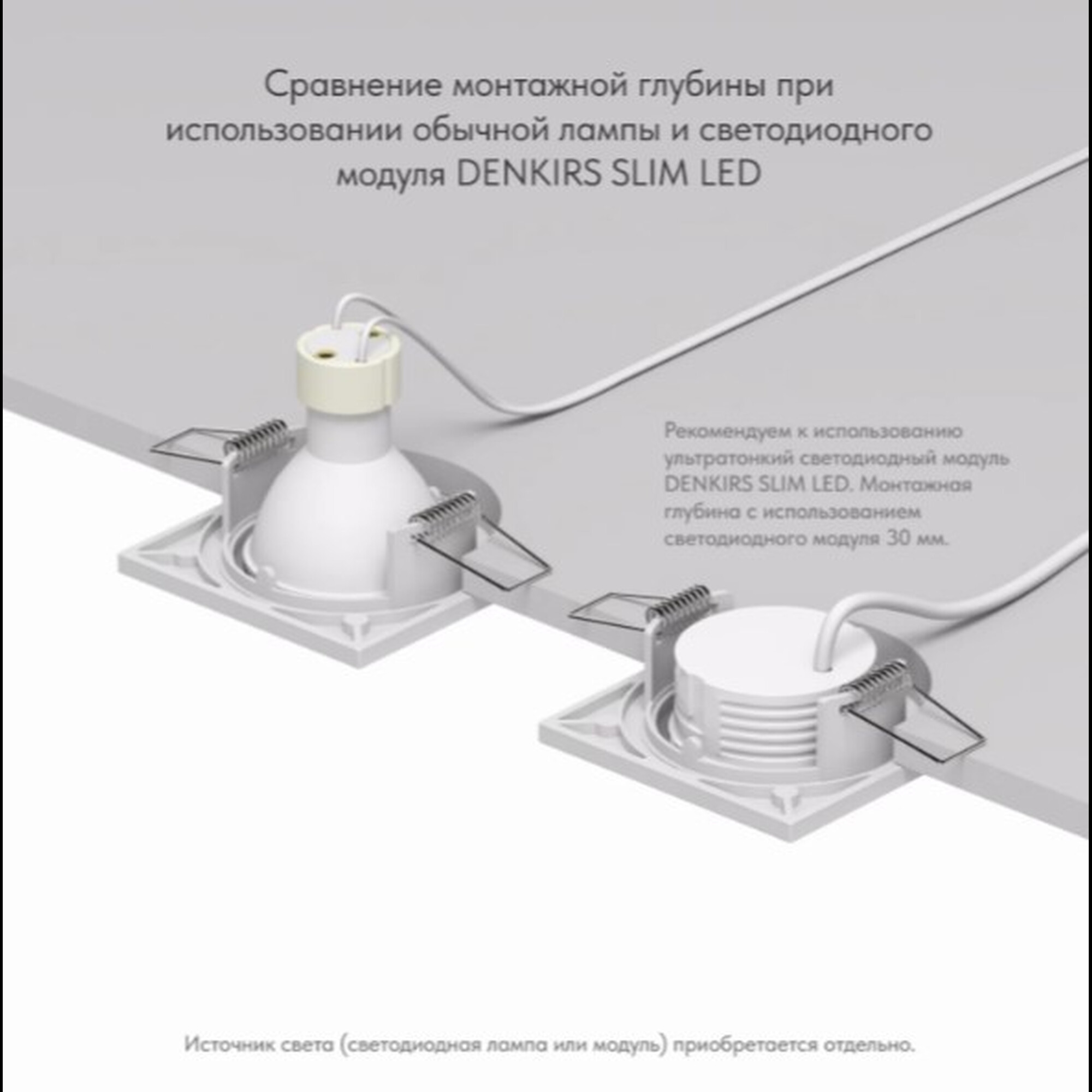 Точечный встраиваемый светильник DK2031-WH Denkirs