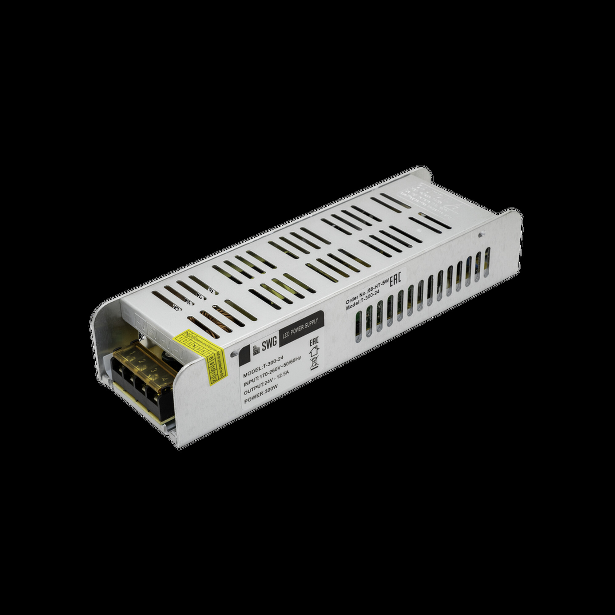 Блок питания компактный (узкий), 300 W, 24V SWG