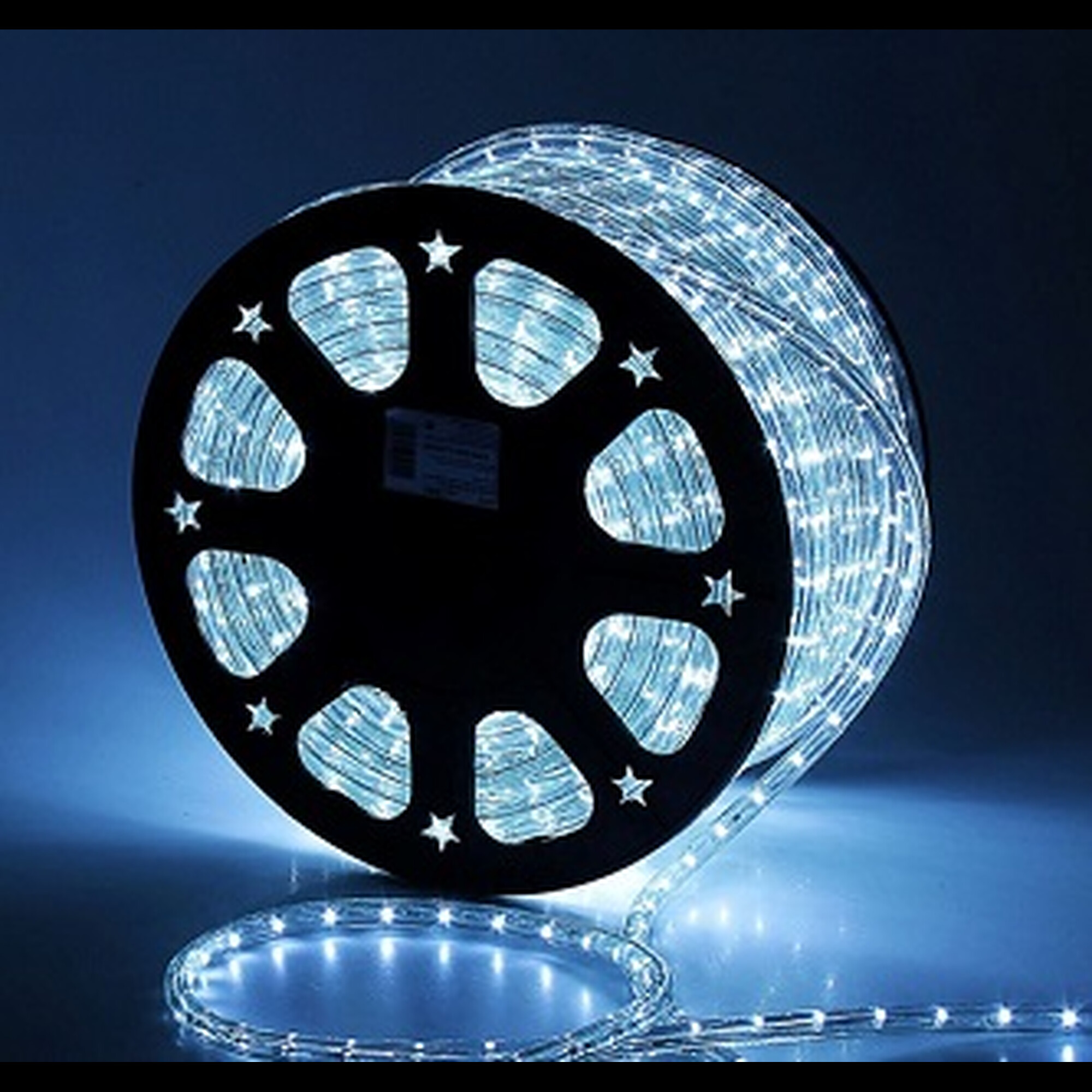 Шнур LED 10 мм, круглый, 20 м, чейзинг, 2W LED/м-24-220V, с контр. 8р, БЕЛЫЙ (1метр)