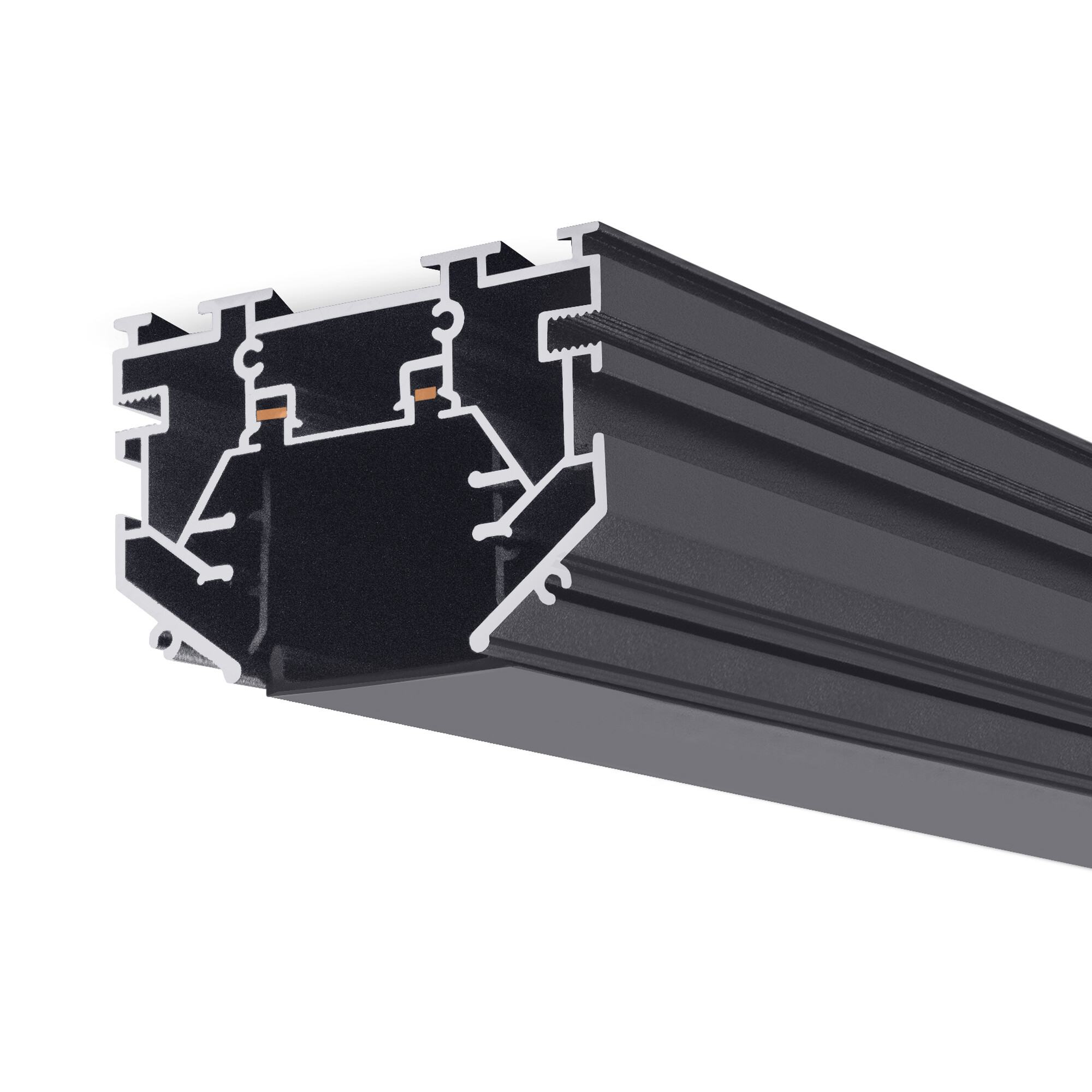 Шинопровод 1фаза встраиваемый Stretch 24/48В для магнитных треков Чёрный 2м SignImpress