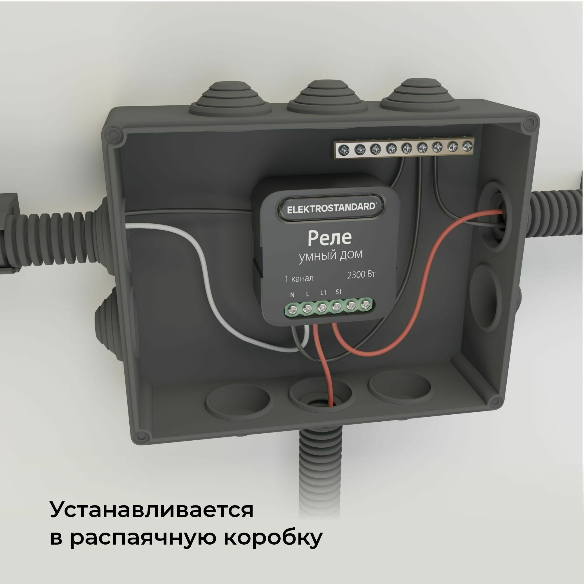 Умный дом реле черный 1 канал 2300W 76006/00 Elektrostandard