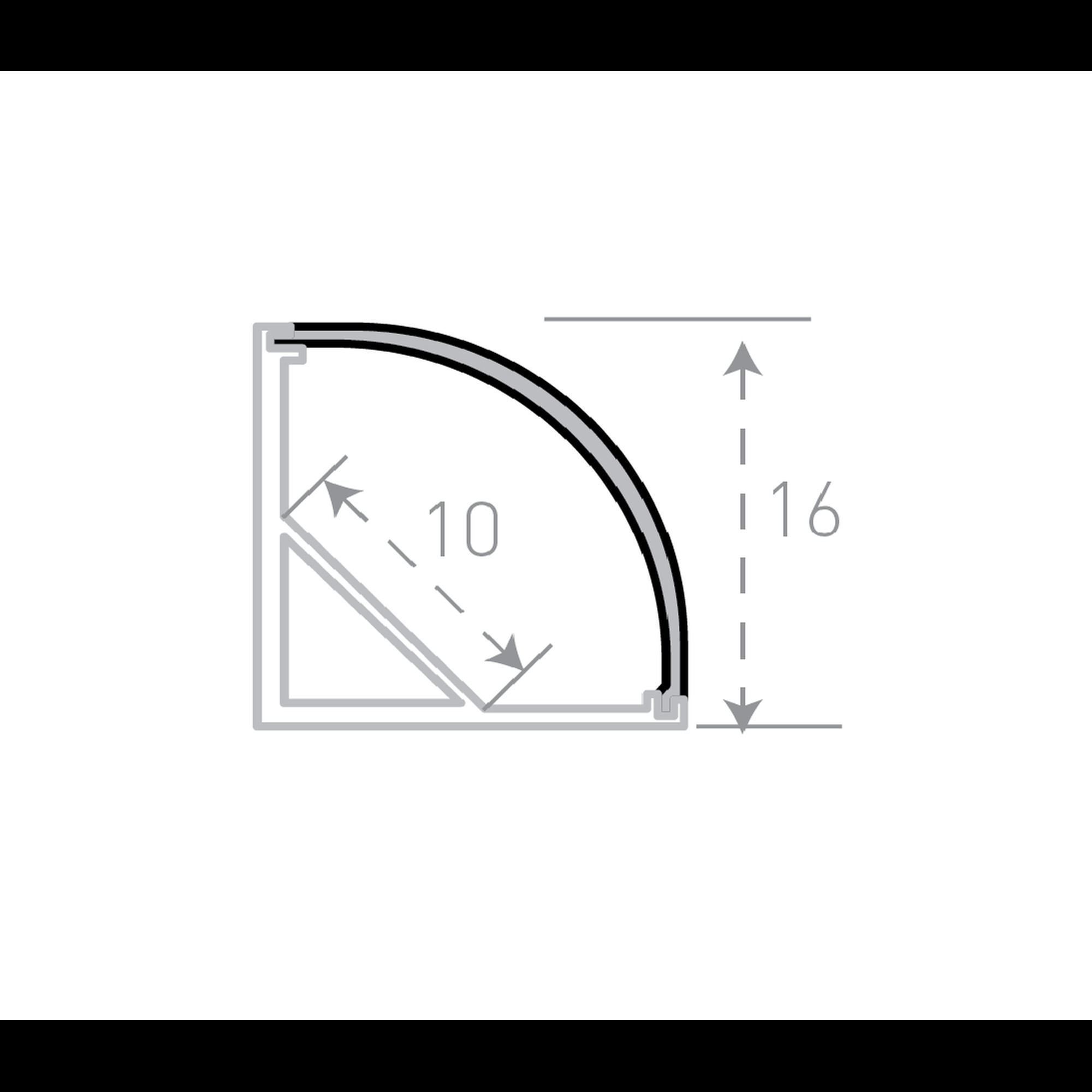 Профиль угловой накладной алюминиевый BEST SF-1616 (2м) (комплект) SWG