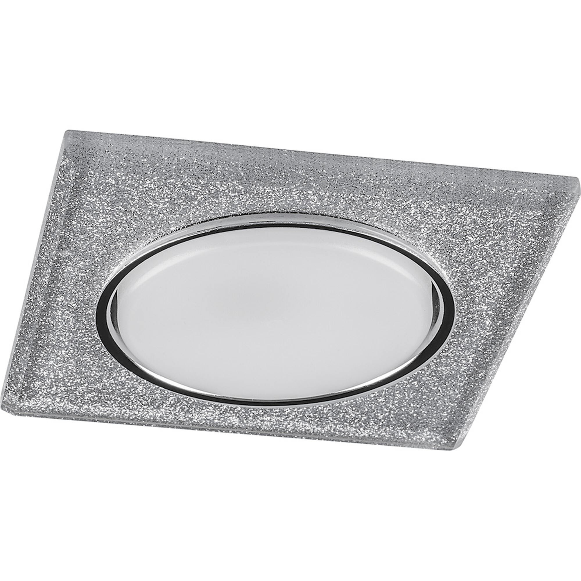 Светильник встраиваемый с подсветкой квадрат CD4040 GX53 4000K 15W серебро, хром Feron (распродажа)