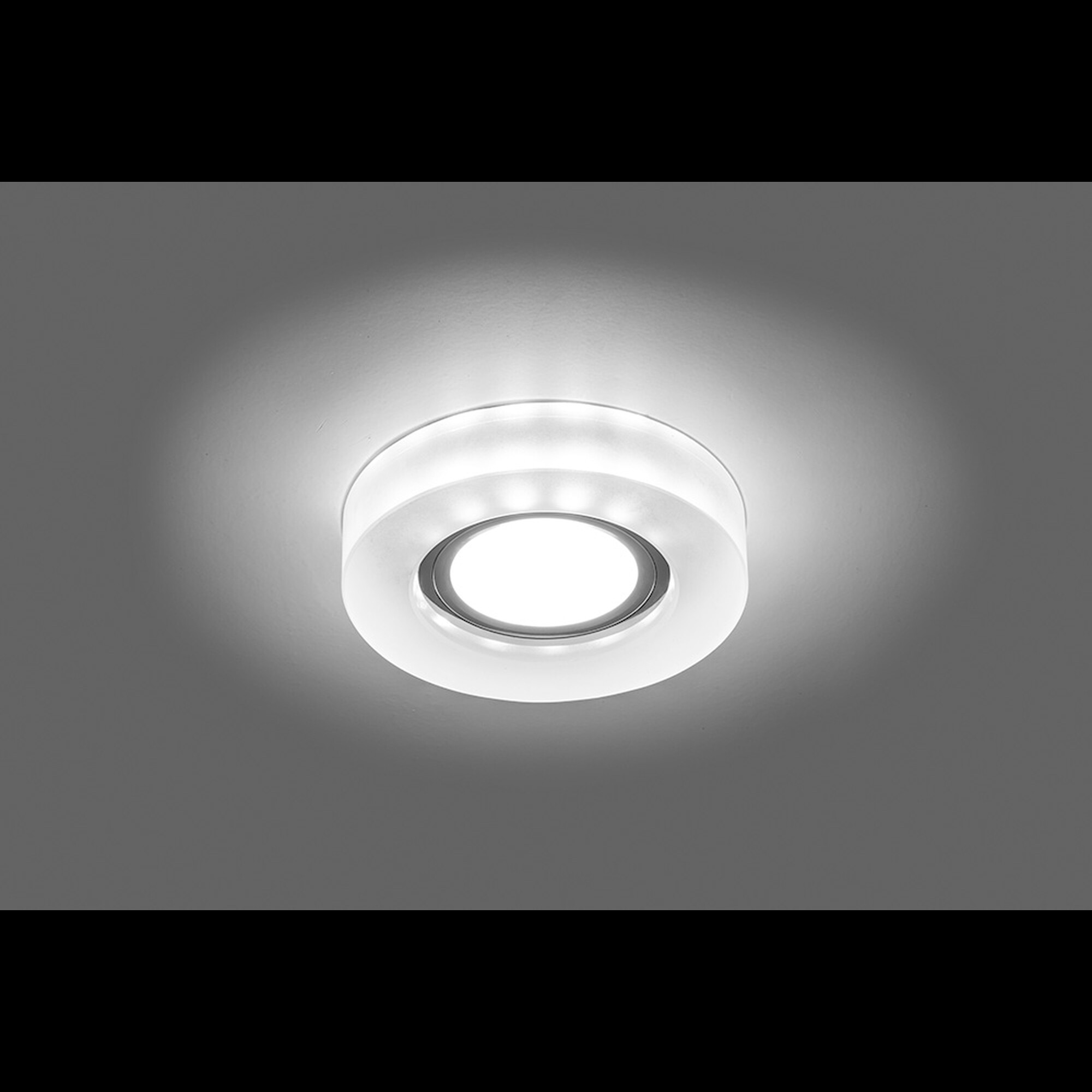 Светильник встраиваемый с подсветкой CD8080 15LED 4000K MR16 белый матовый, хром Feron