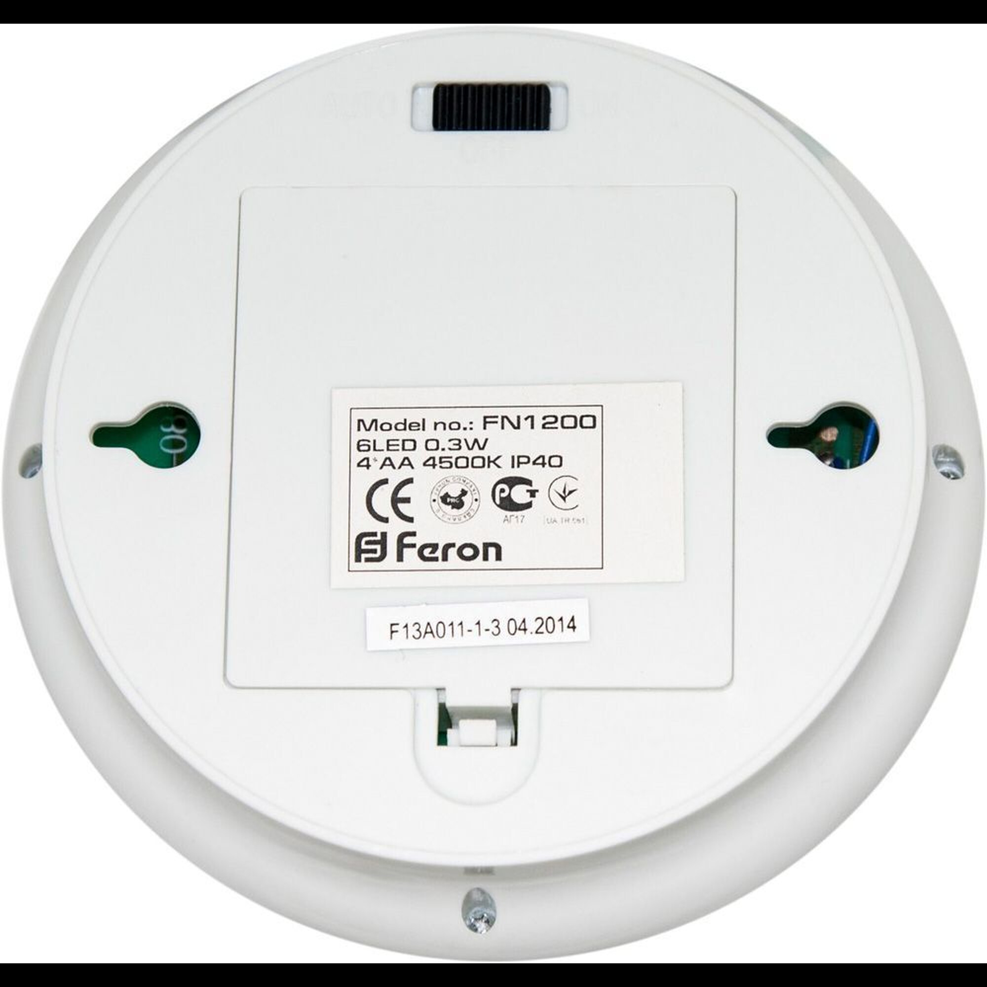 Светильник с датчиком движения и освещенности 6LED 0,3W 3м 120º, IP40, белый, FN1200 Feron (распродажа)  