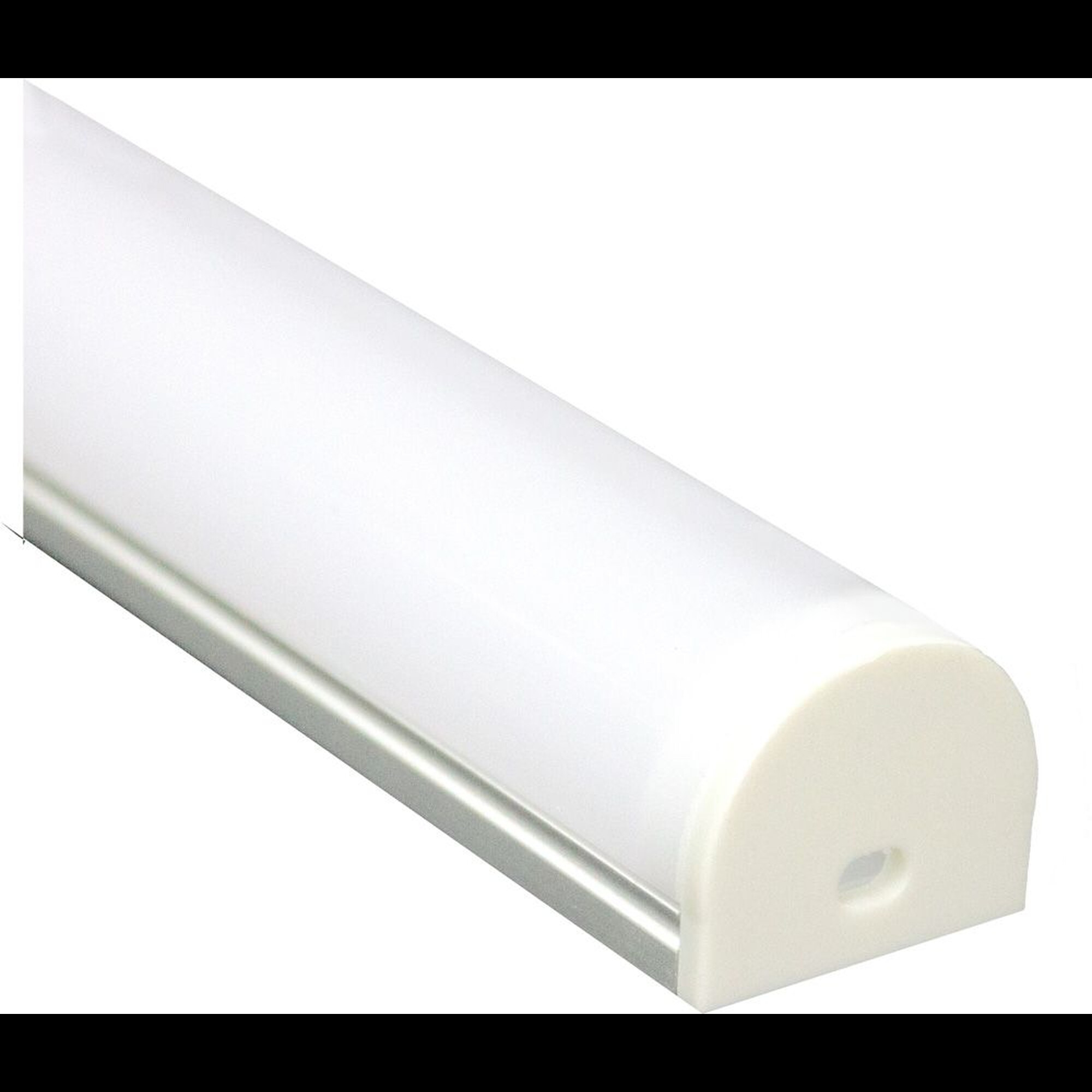 Профиль накладной круглый широкий с заглушками, серебро, 2м  (комплект) CAB283 Feron