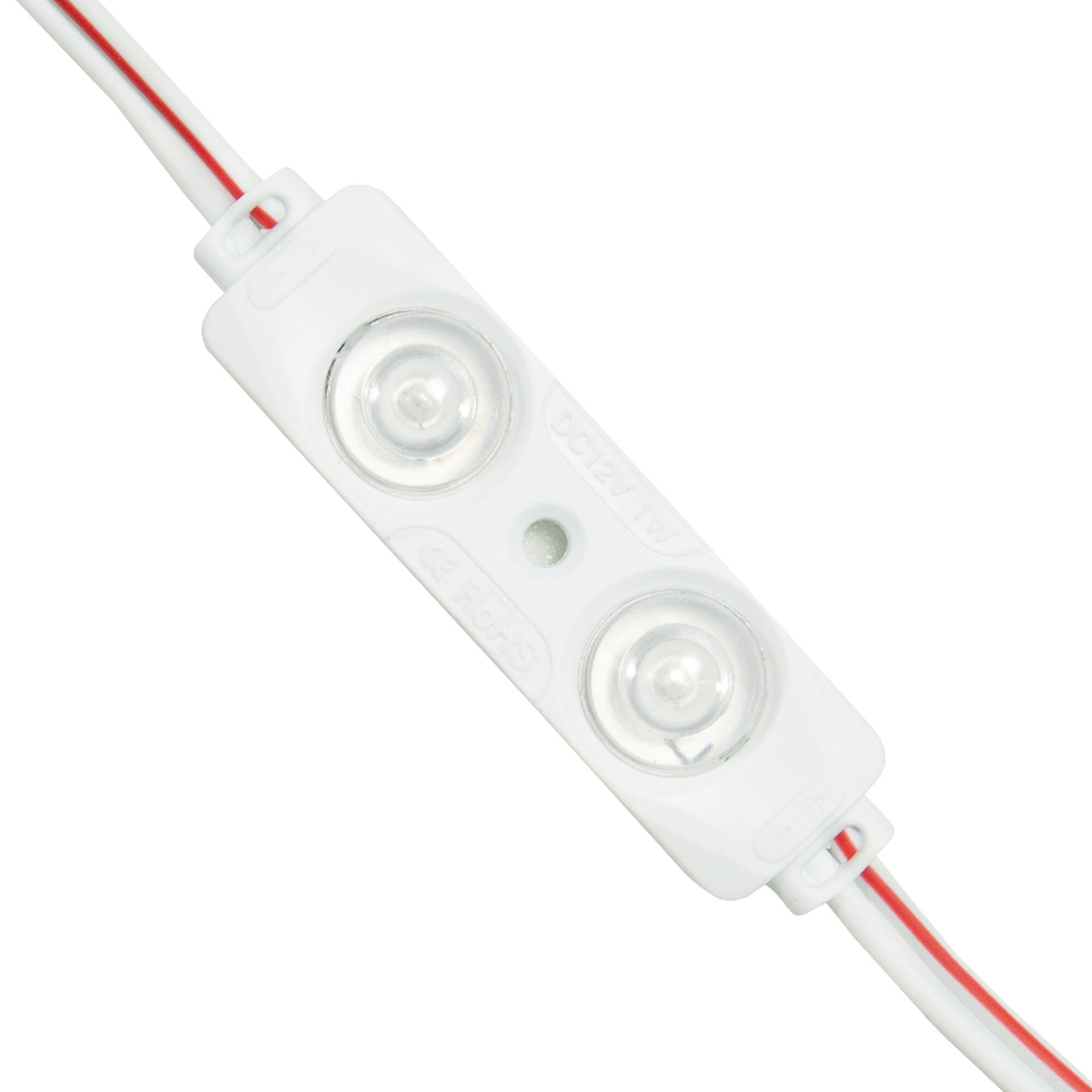 Модуль светодиодный 2 SMD 2835 1Вт 80Лм Красный (с линзой 160) -1шт. SignImpress