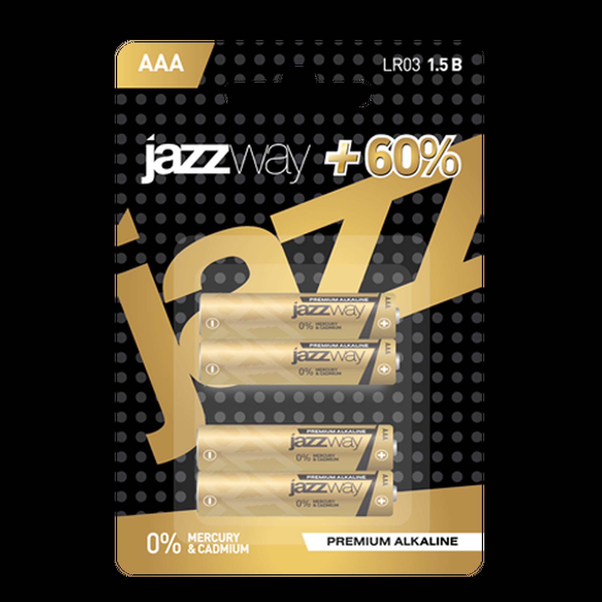 Батарейка щелочная LR03 Alkaline PREMIUM JAZZway BL-4 - 1шт.
