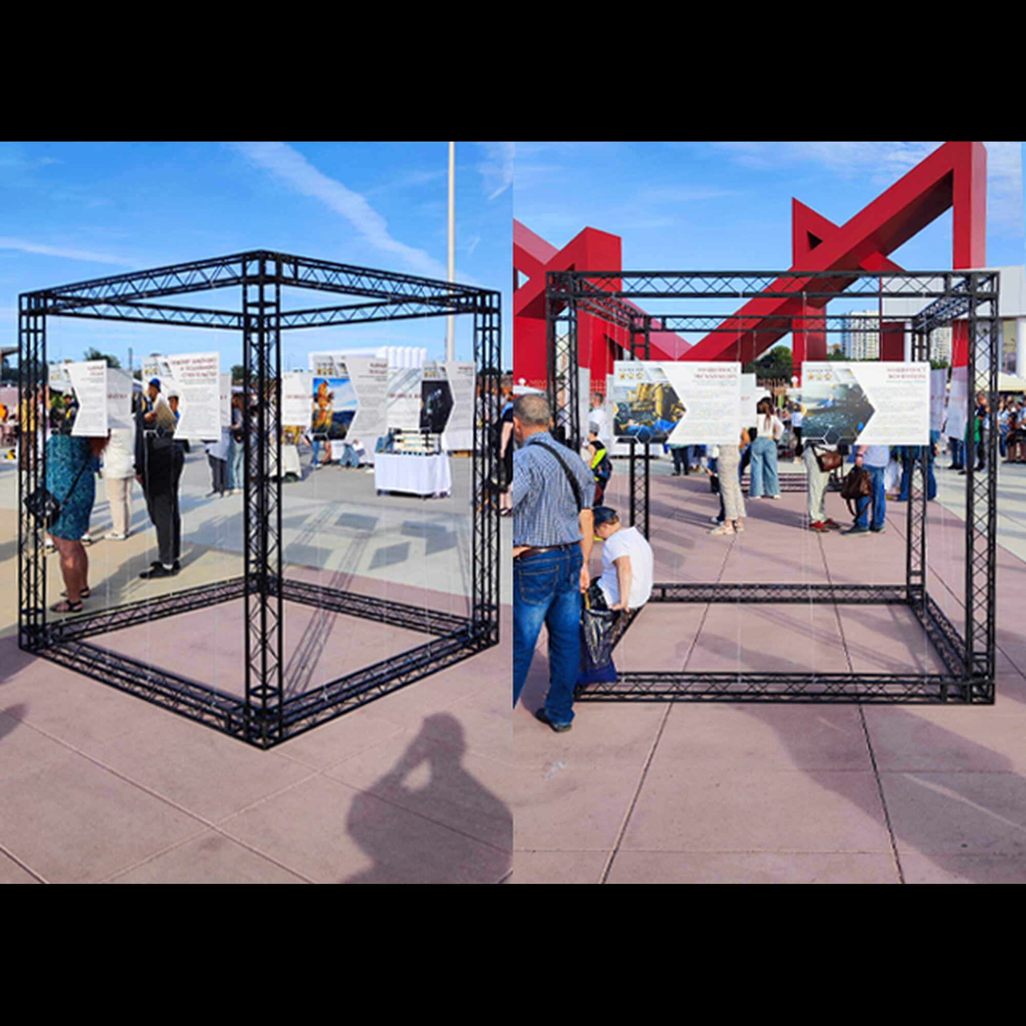 Фермы металлические Line 22*22*150cm, цвет черный, SignImpress