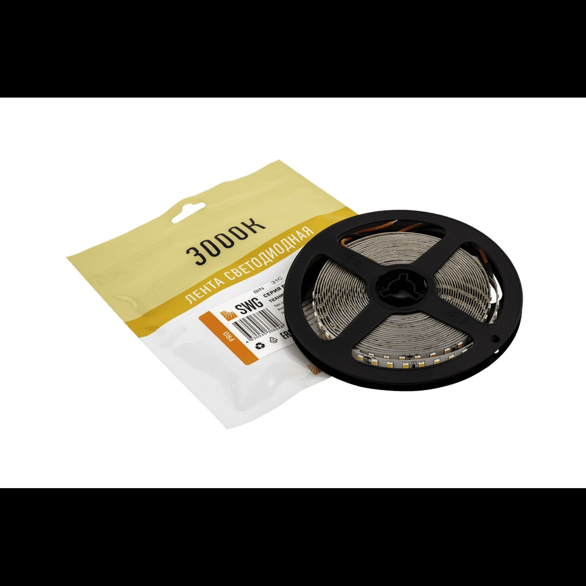 Лента светодиодная ПРО SMD2835 126LED/м 13Вт/м 24В IP20 Цвет: Теплый белый (1метр) SWG