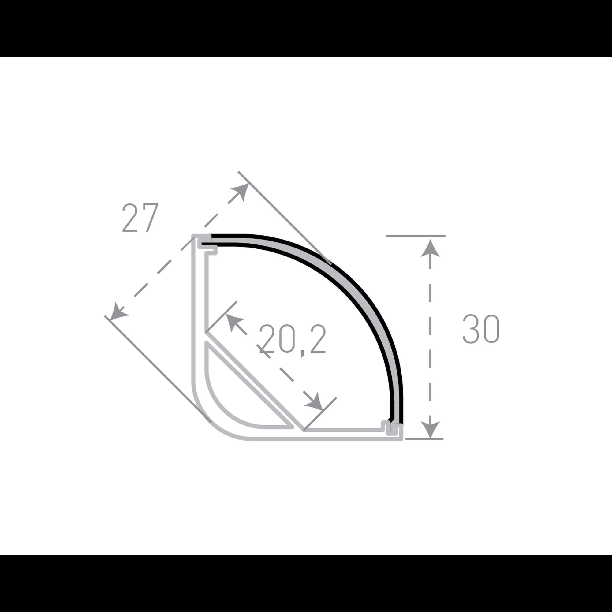 Профиль угловой накладной алюминиевый BEST SF-3030 (2м) (комплект) SWG