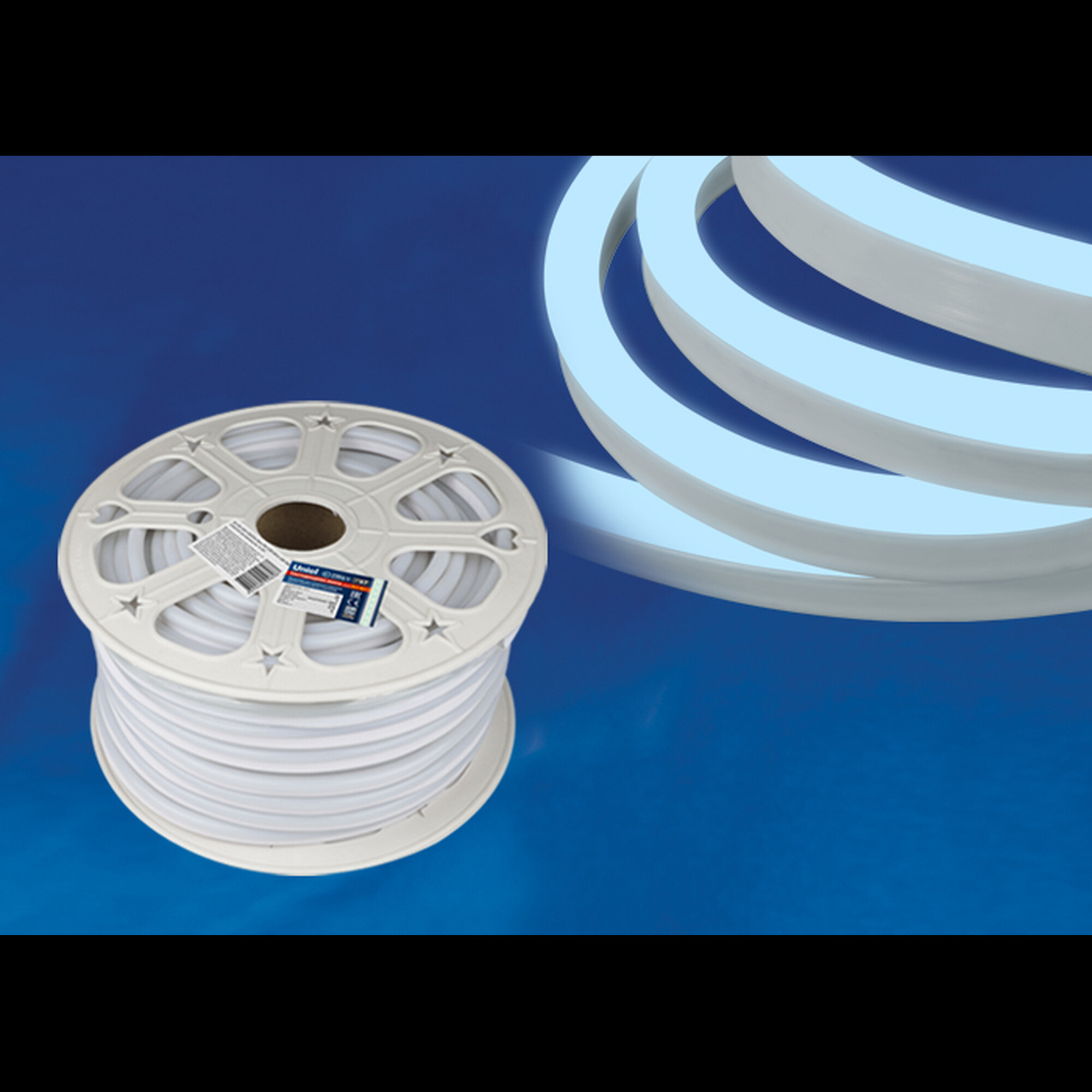 Неон гибкий ULS-N21-2835-120LED/m-8mm-IP67-220V-8W/m-50M-DW бобина (1 метр) 50м. Uniel