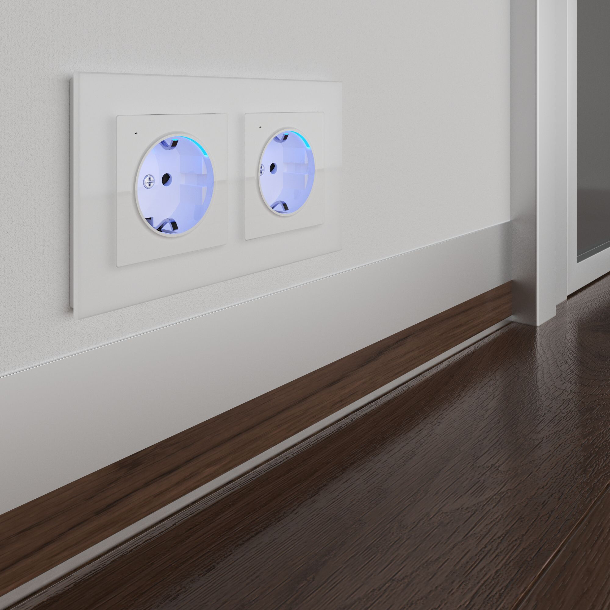 Розетка с подсветкой (белая) / W1171401 (распродажа)