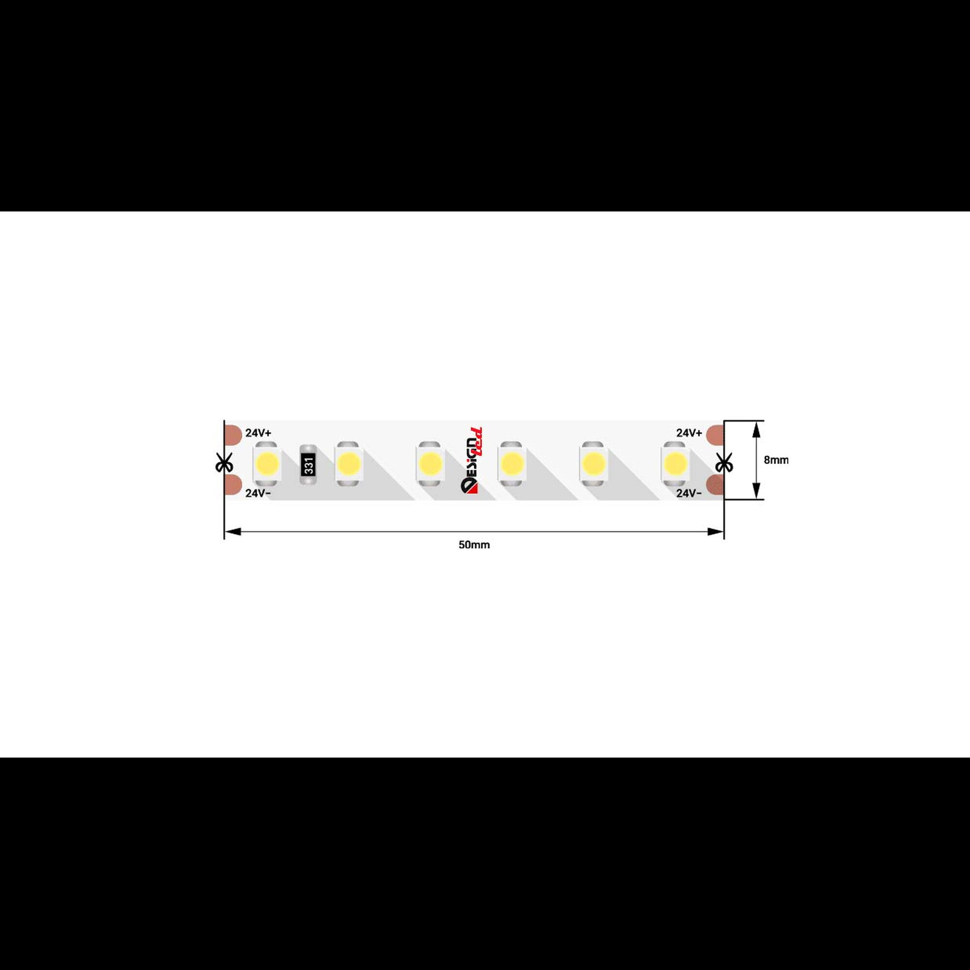 Лента светодиодная LUX3528 120LED/м 9,6Вт/м 24В IP33 Цвет:Теплый белый (3000K) (1метр) SWG