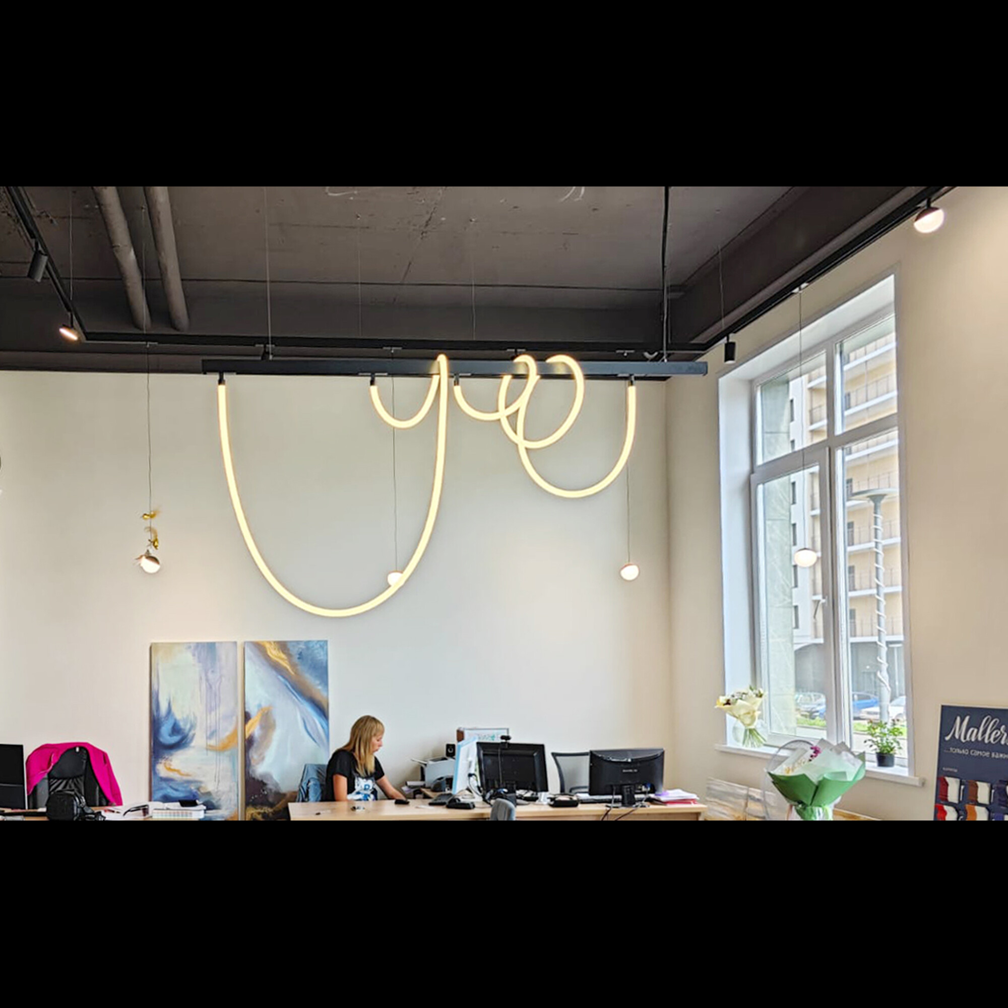 Светильник трековый однофазный магнитный подвесной Snake 48В 48Вт 4000К Чёрный 3года SignImpress