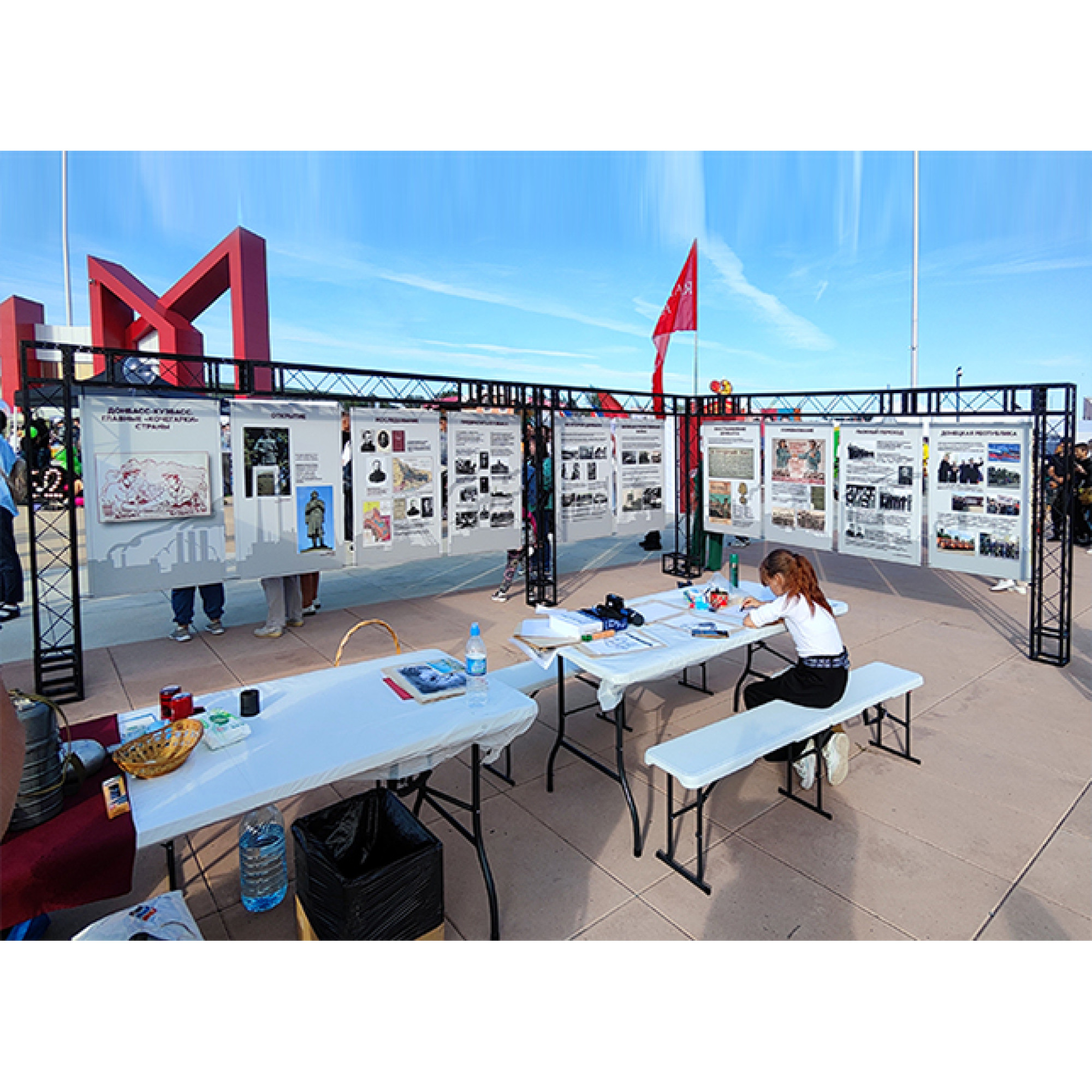 Фермы металлические Line 22*22*150cm, цвет черный, SignImpress