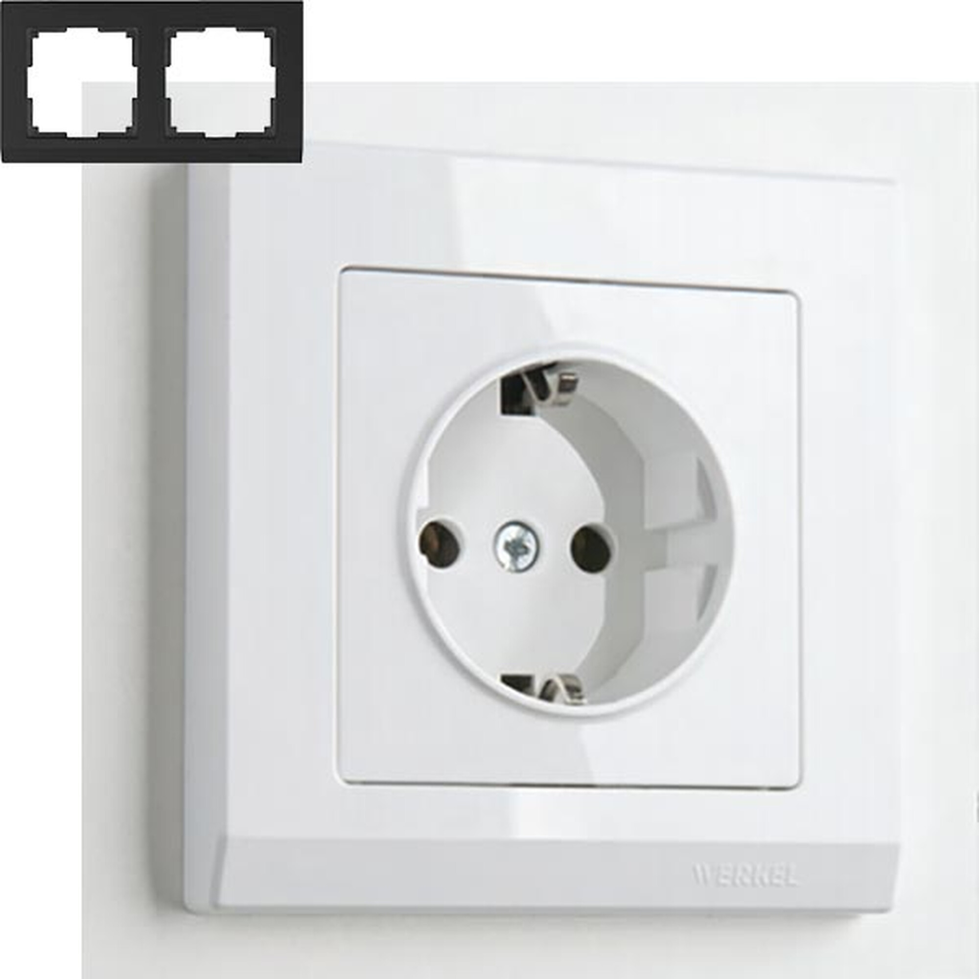 Рамка на 2 поста (белая) / W0021801 (распродажа)