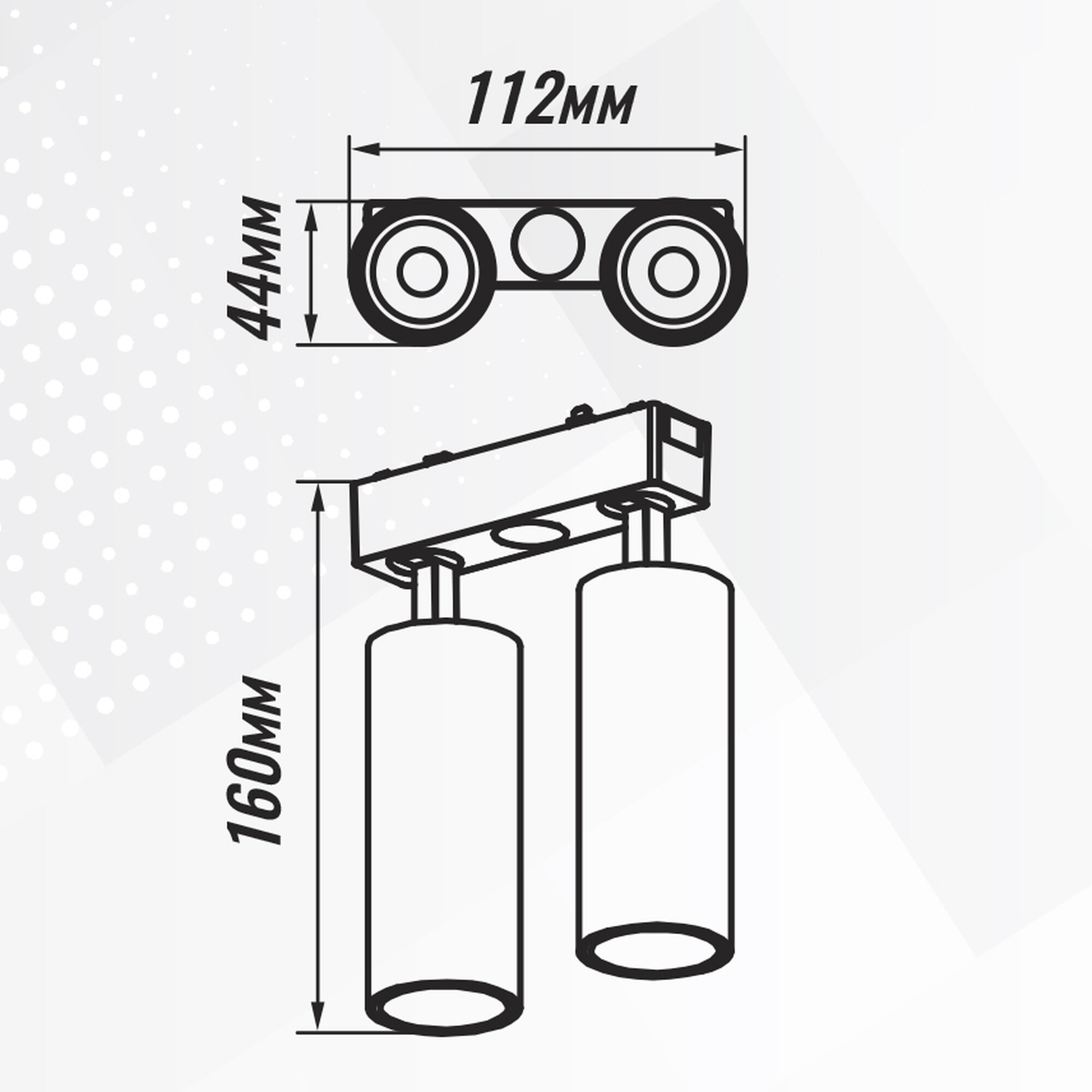 Светильник трековый 1ф магнит дим Smart-2 двойной Bridgelux 24В 18Вт 3000-6000К Чёрный 3гSignImpress