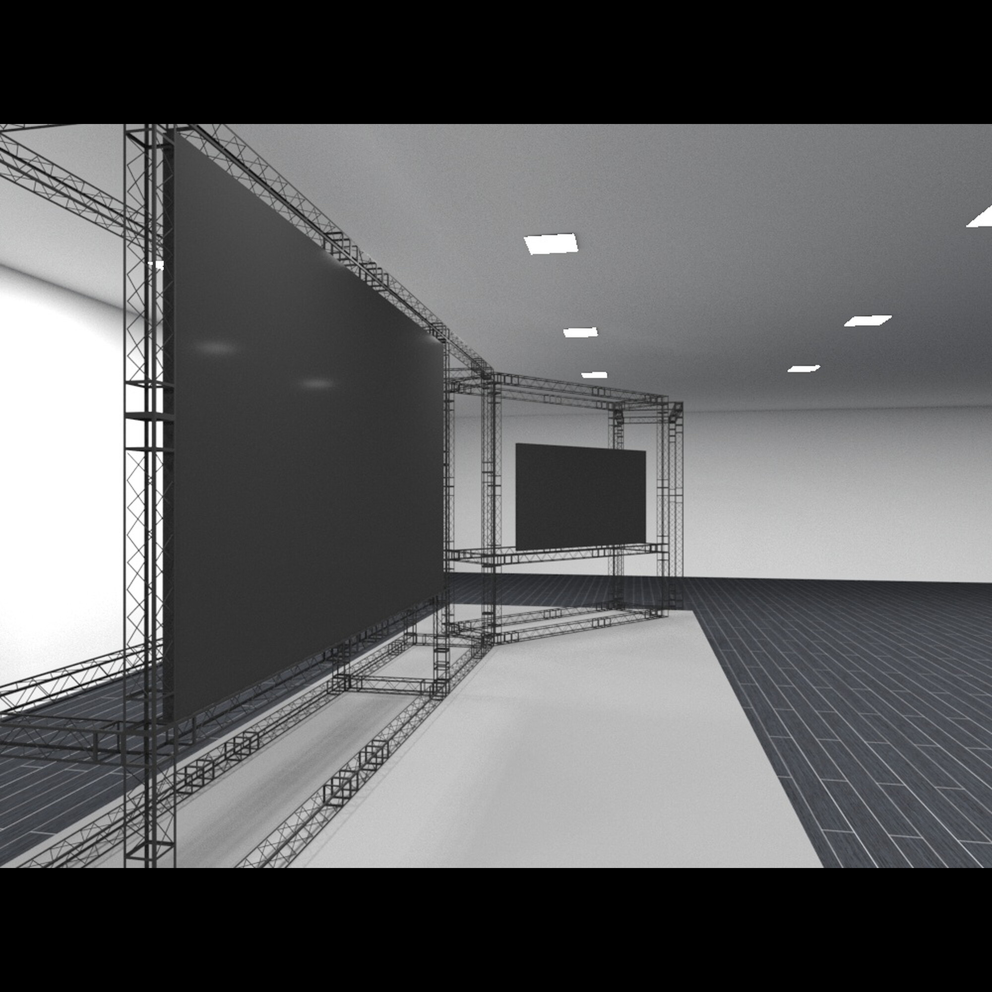 Фермы металлические Line 22*22*150cm, цвет черный, SignImpress