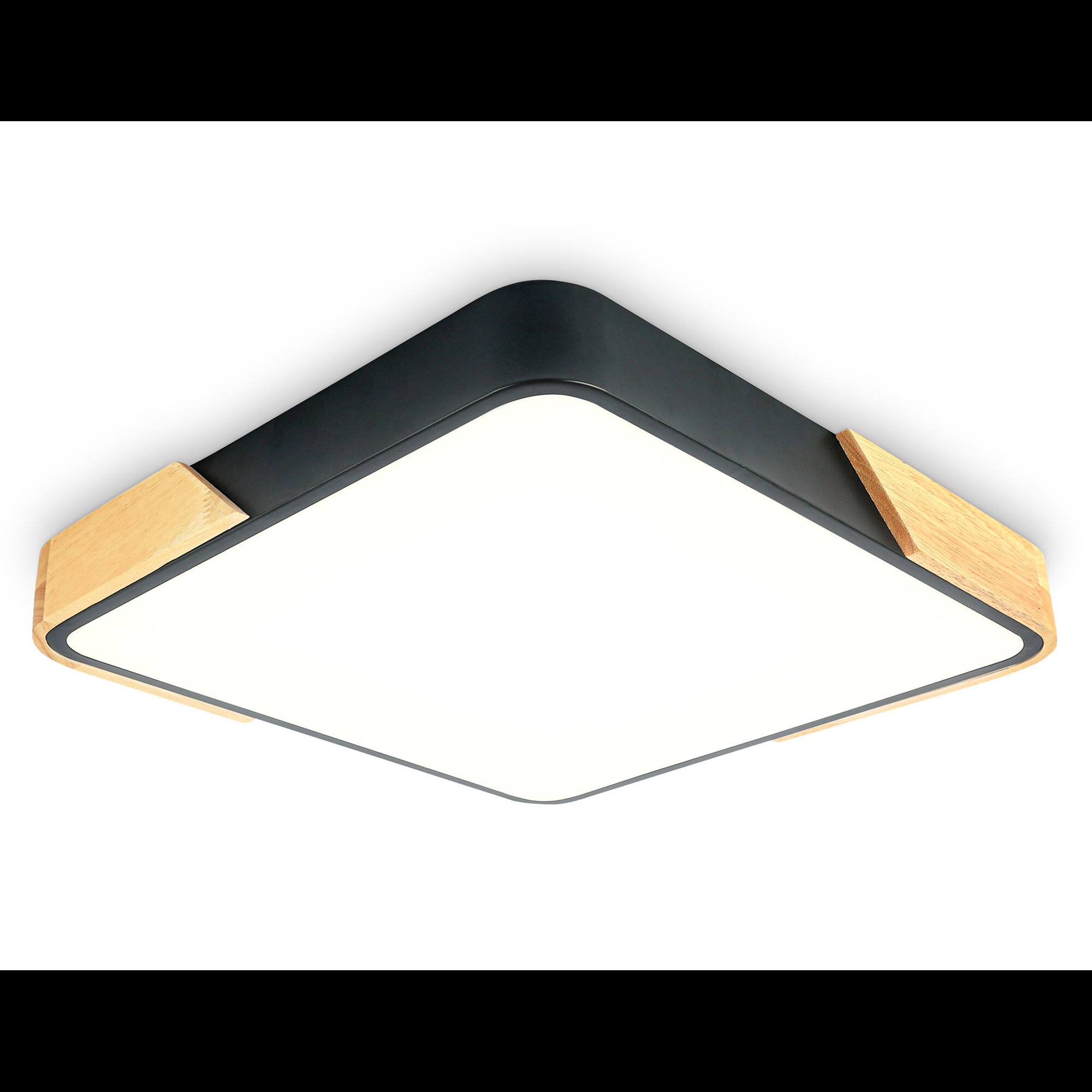 Потолочный светильник черный/светлое дерево 45W 5000K 500*500*50 (без ПДУ) Ambrella light