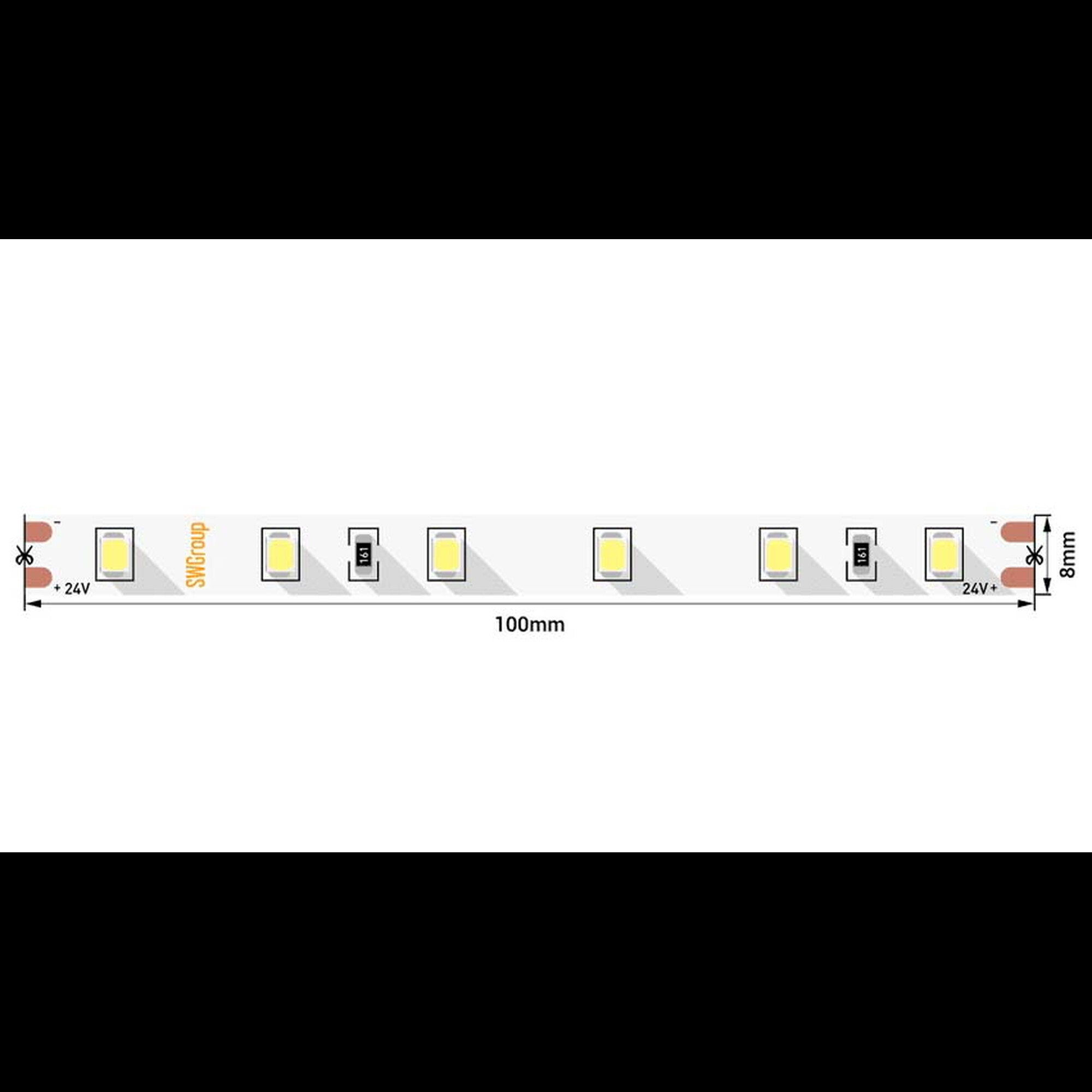 Лента светодиодная ПРО 2835, 60 LED/м, 4,8Вт/м, 24В, IP20, Цвет: Нейтральный белый (1метр) SWG