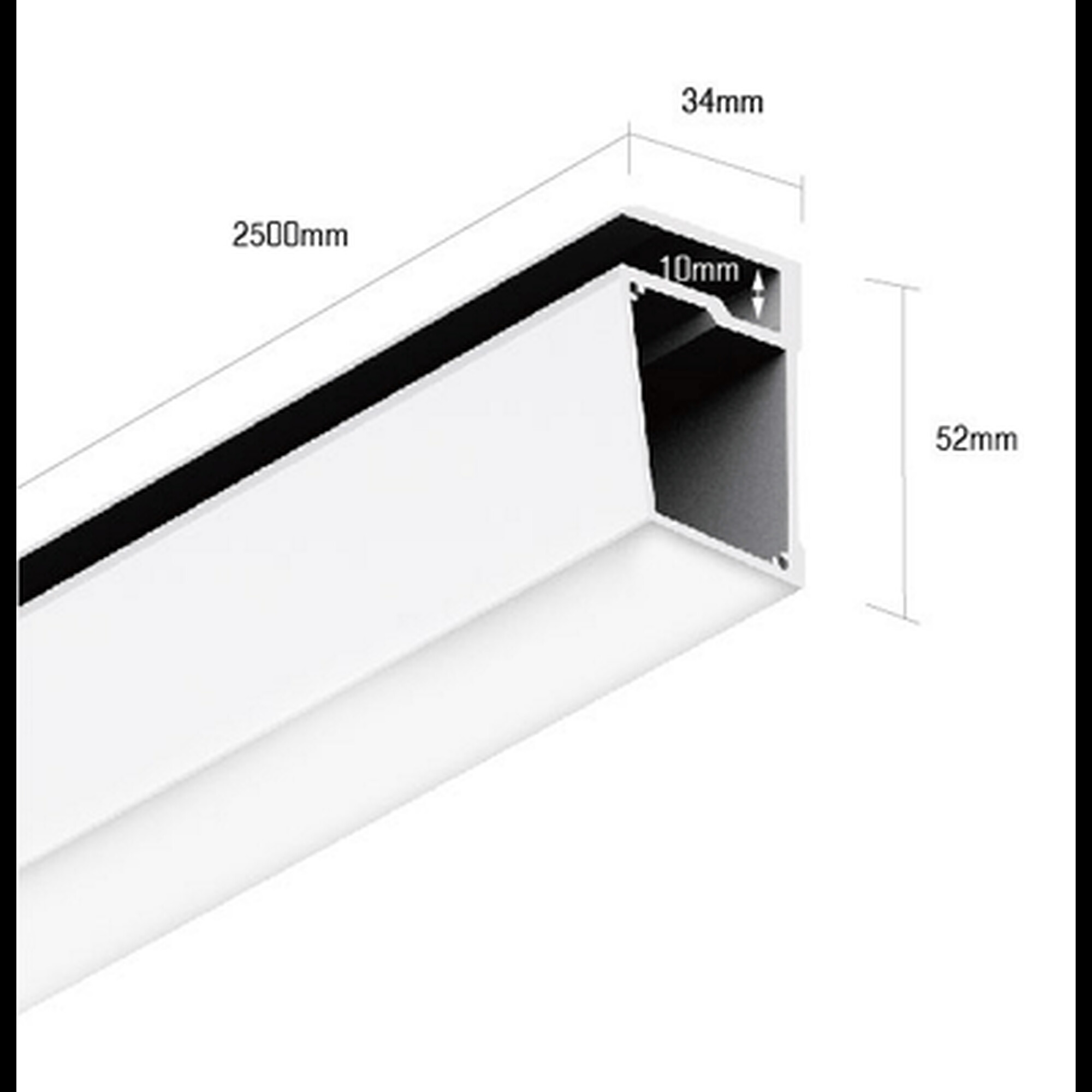 Профиль алюминиевый для стеклянных полок PS.3452 SWG