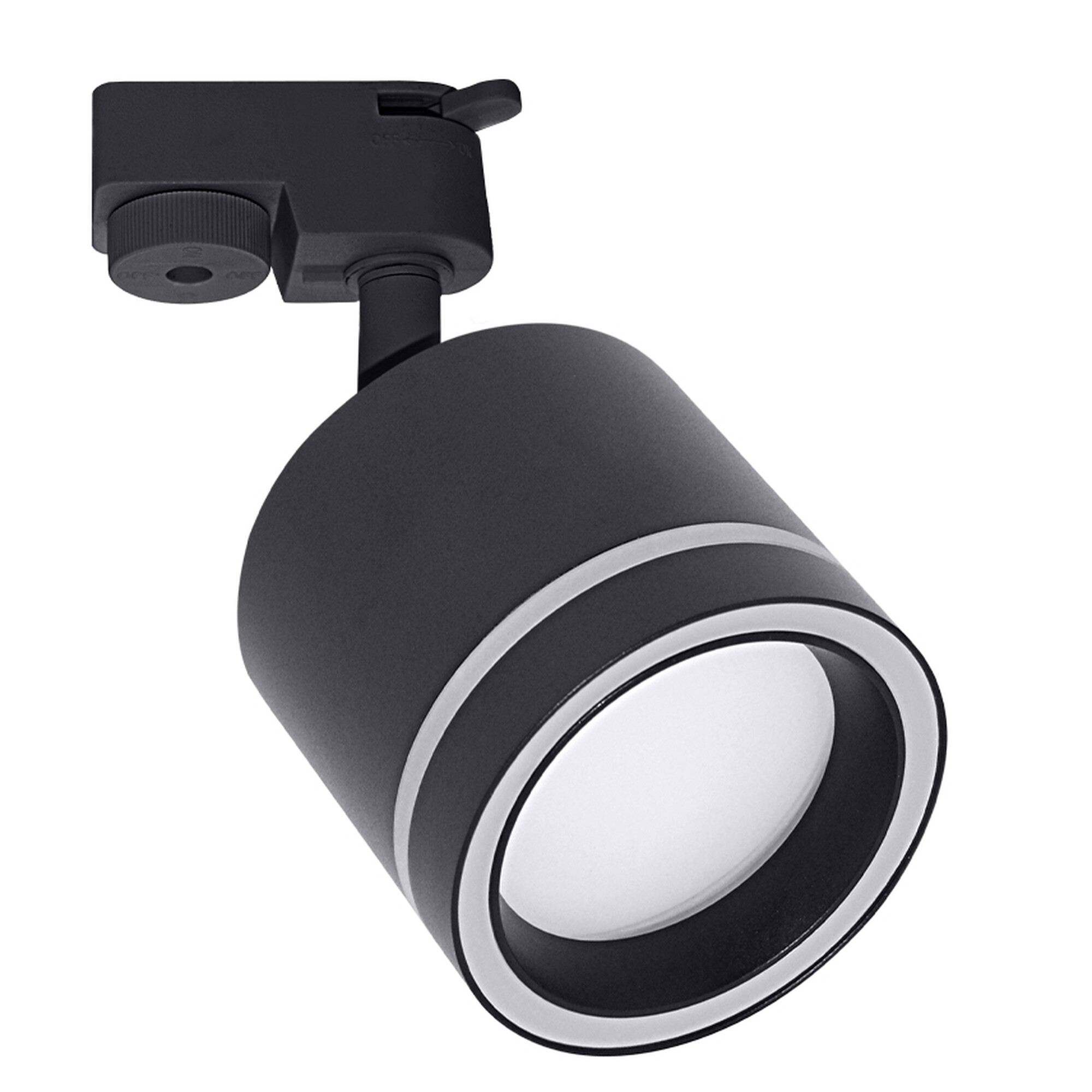 Светильник трековый однофазный наклонный под лампу GX53 с акрилом 020102 Чёрный SignImpress