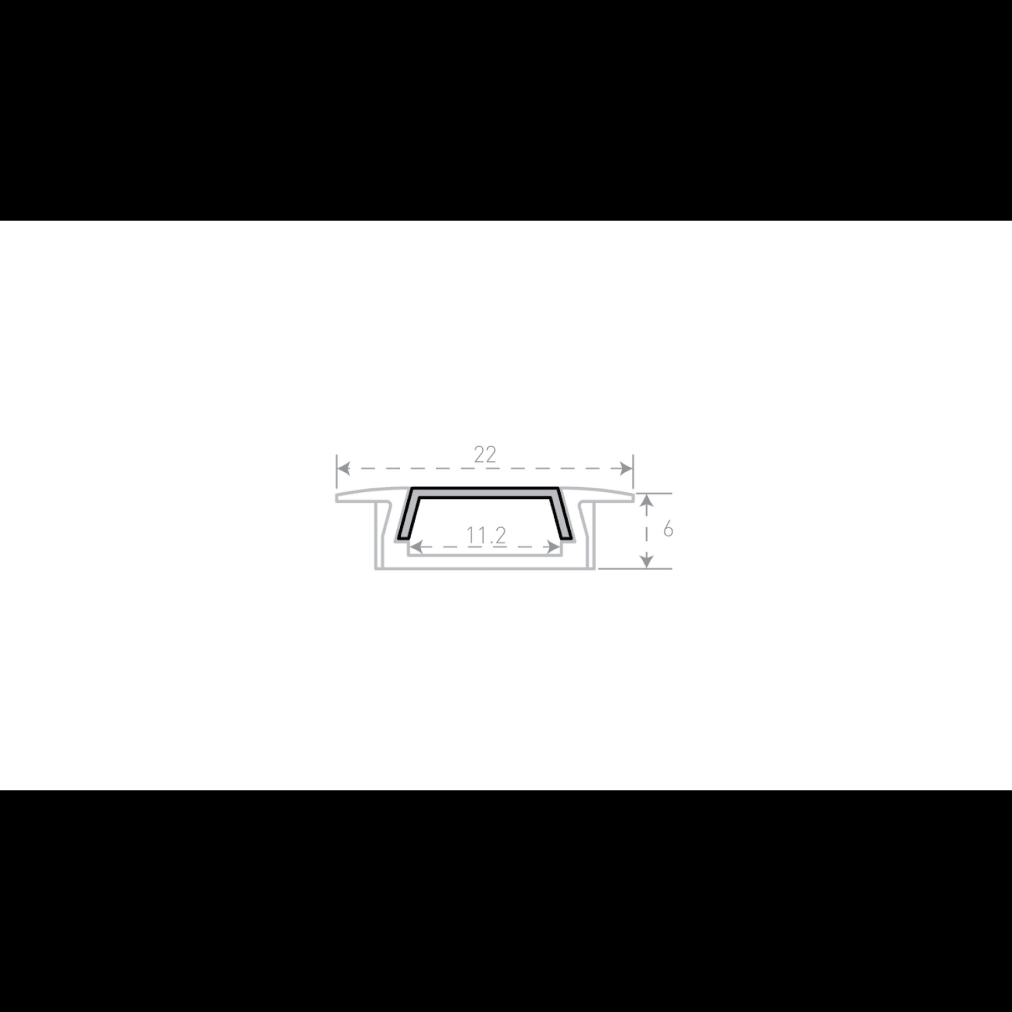 Встраиваемый алюминиевый профиль SWG, черный, RC-2206-BL SWG