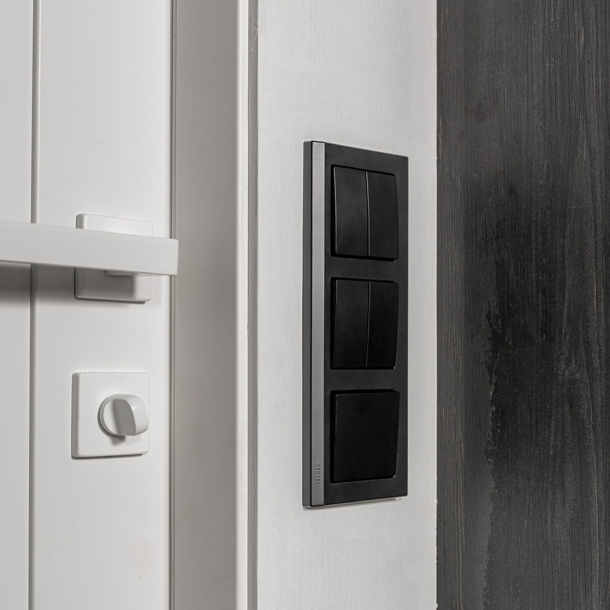 Выключатель двухклавишный (черный матовый) / W1120008 (распродажа)