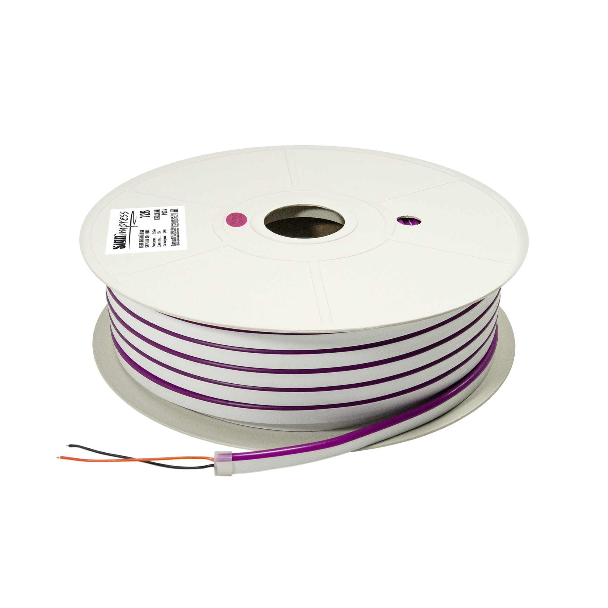 Неон гибкий ПВХ SMD2835 12В 110д/м 9Вт Красная роза 6*12мм рез1диод IP65 50м SignImpres