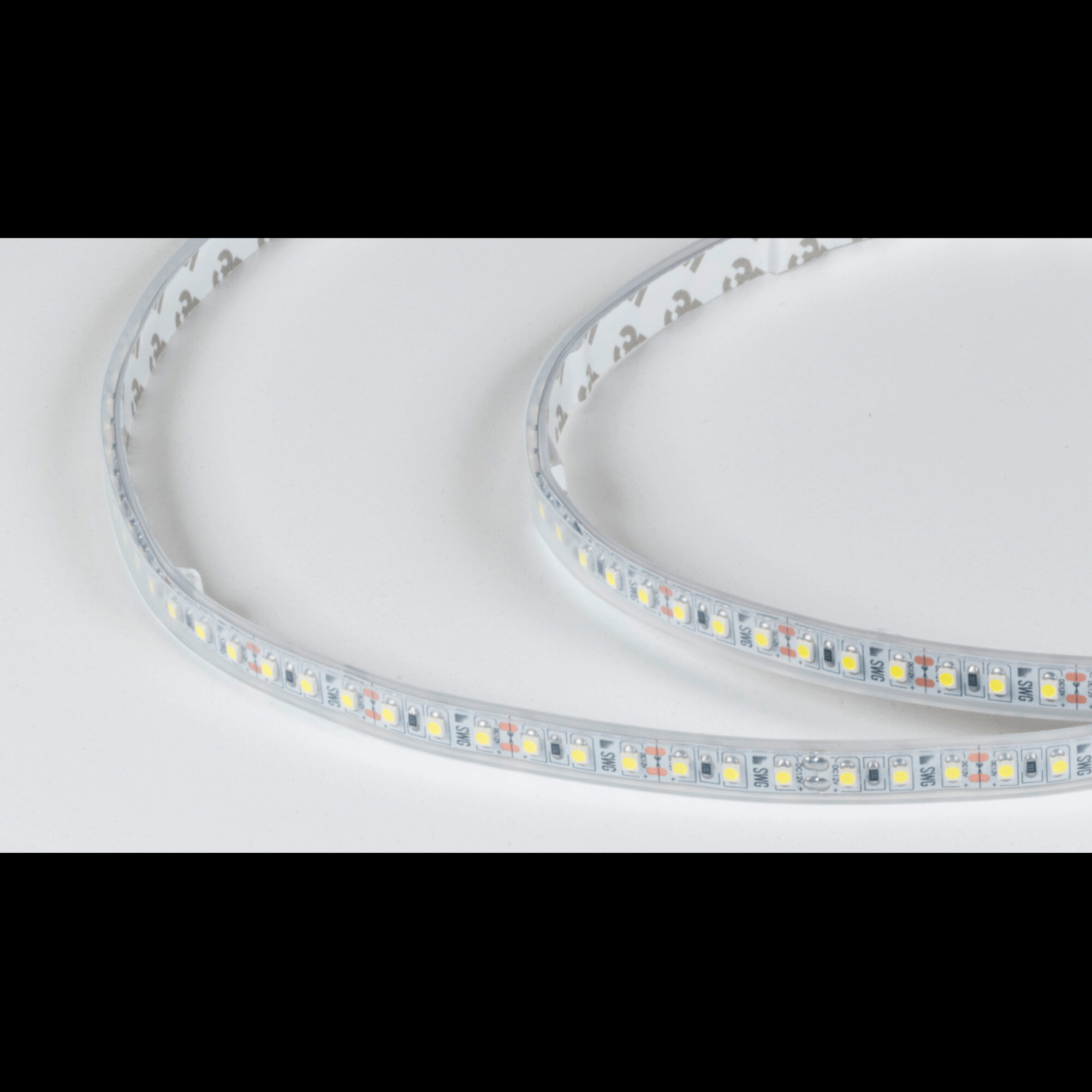 Лента светодиодная стандарт SMD3528 120LED/м 9,6Вт/м 12В IP66 Цвет:Холодный (1метр) 3М SWG