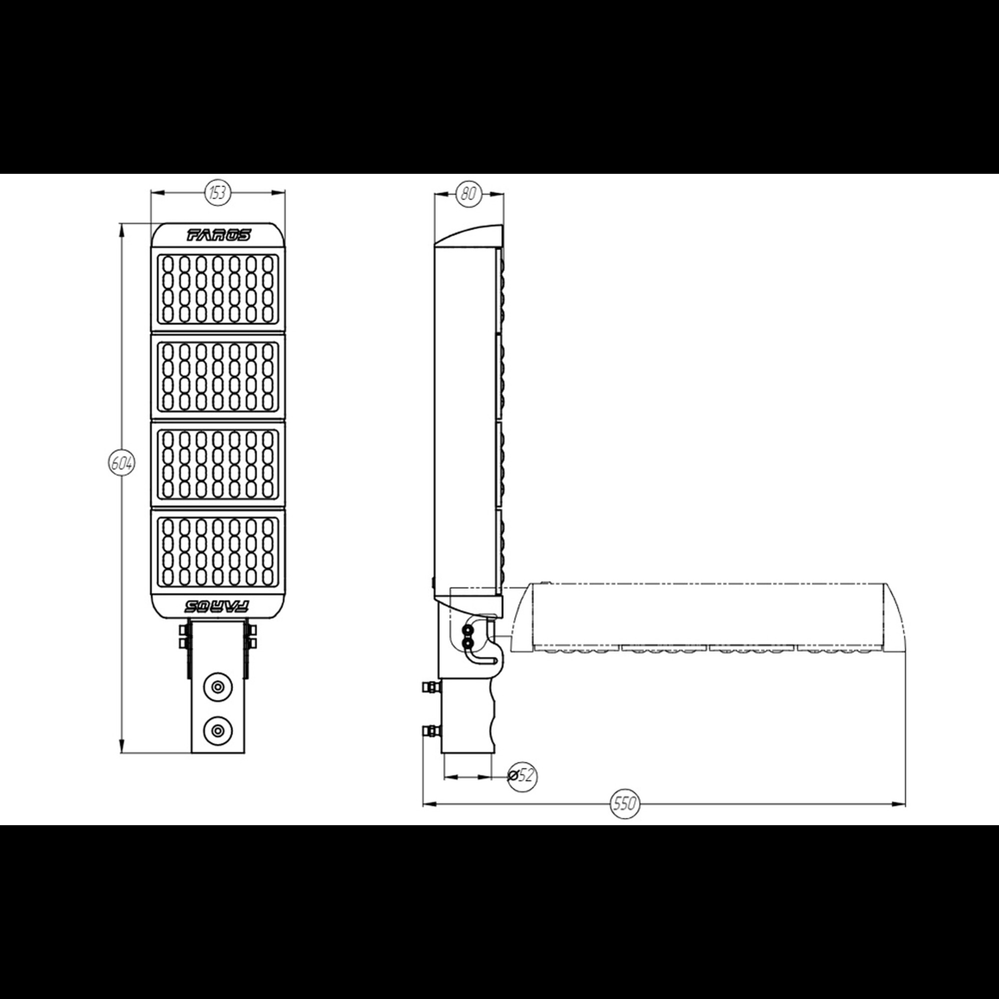 Светильник светодиодный FP 150 100W 3000K PI150x55 Faros