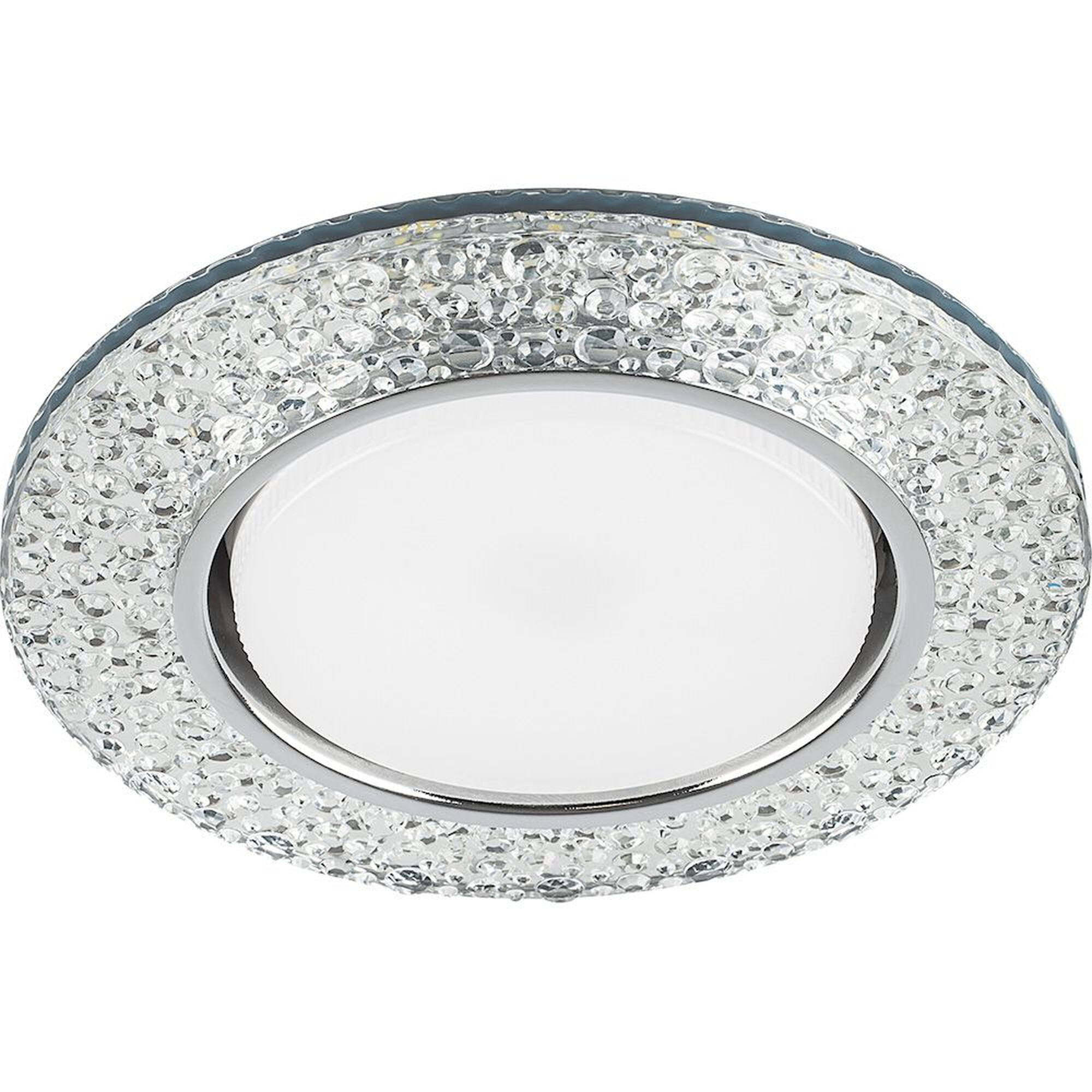 Светильник встраиваемый с подсветкой CD4032 GX53 4000K 11W прозрачный хром Feron