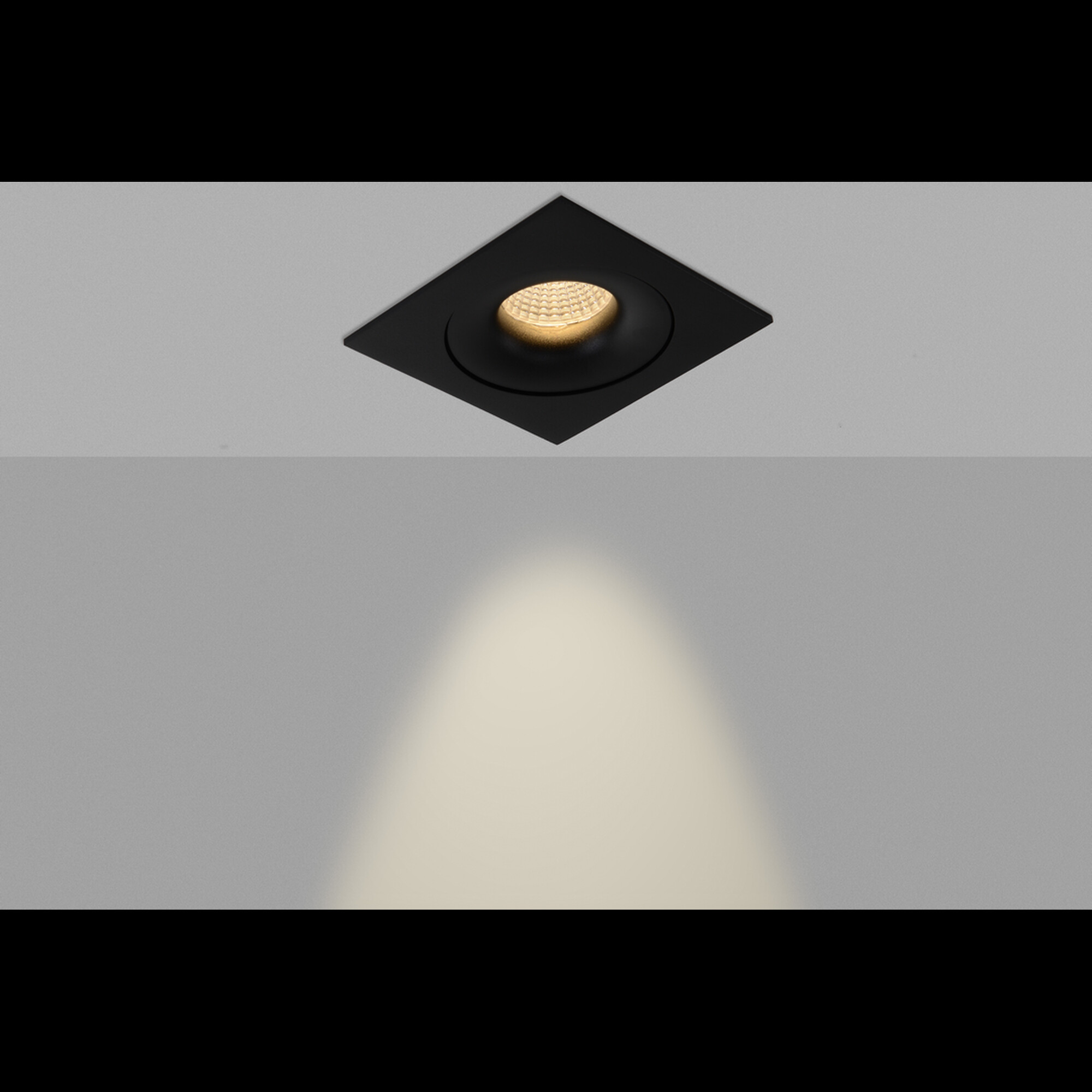 Корпус светильника встраиваемый квадрат поворотный, COMBO-2S1-BL, черный, IP20 SWG